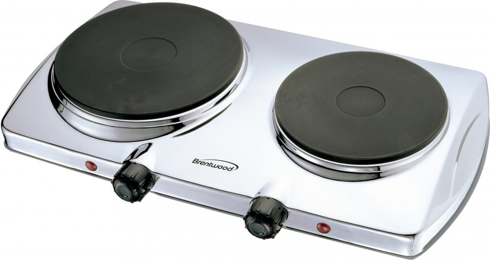 Brentwood 1440w Electric Double Hot Plate - Silver