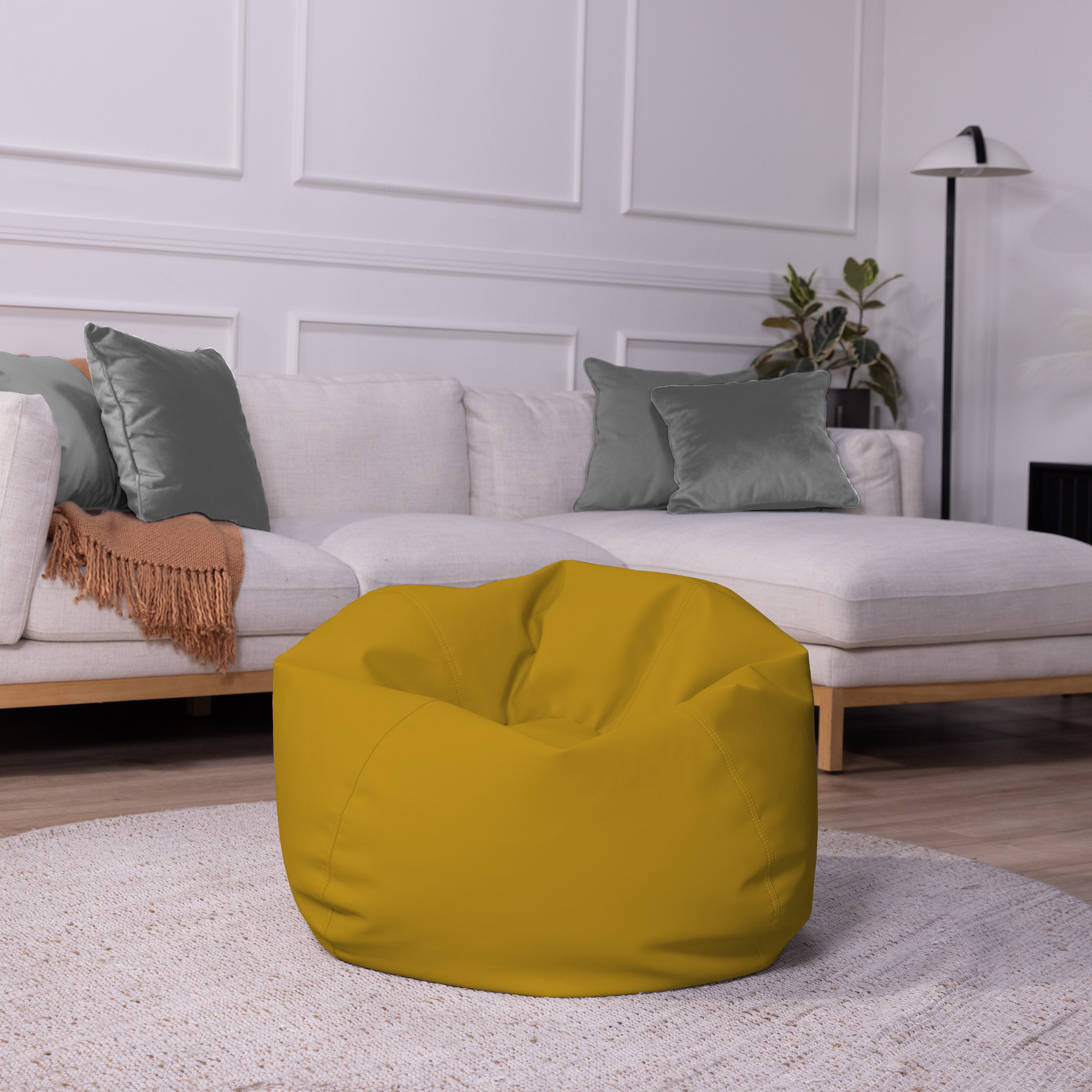 30" Round Vinyl Bean Bag - Dijon