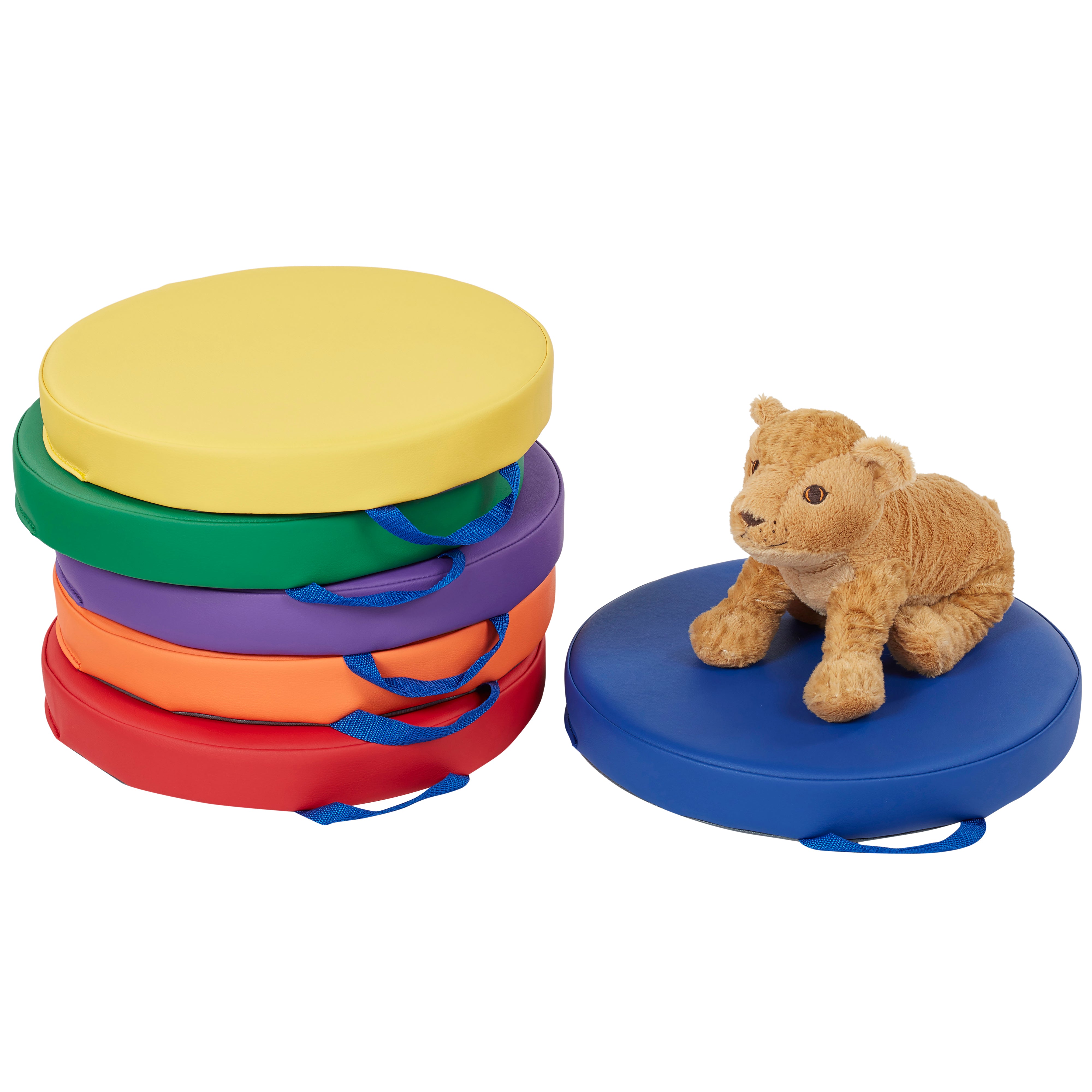 SoftScape 15" Round Floor Cushions, 12-Piece - Assorted