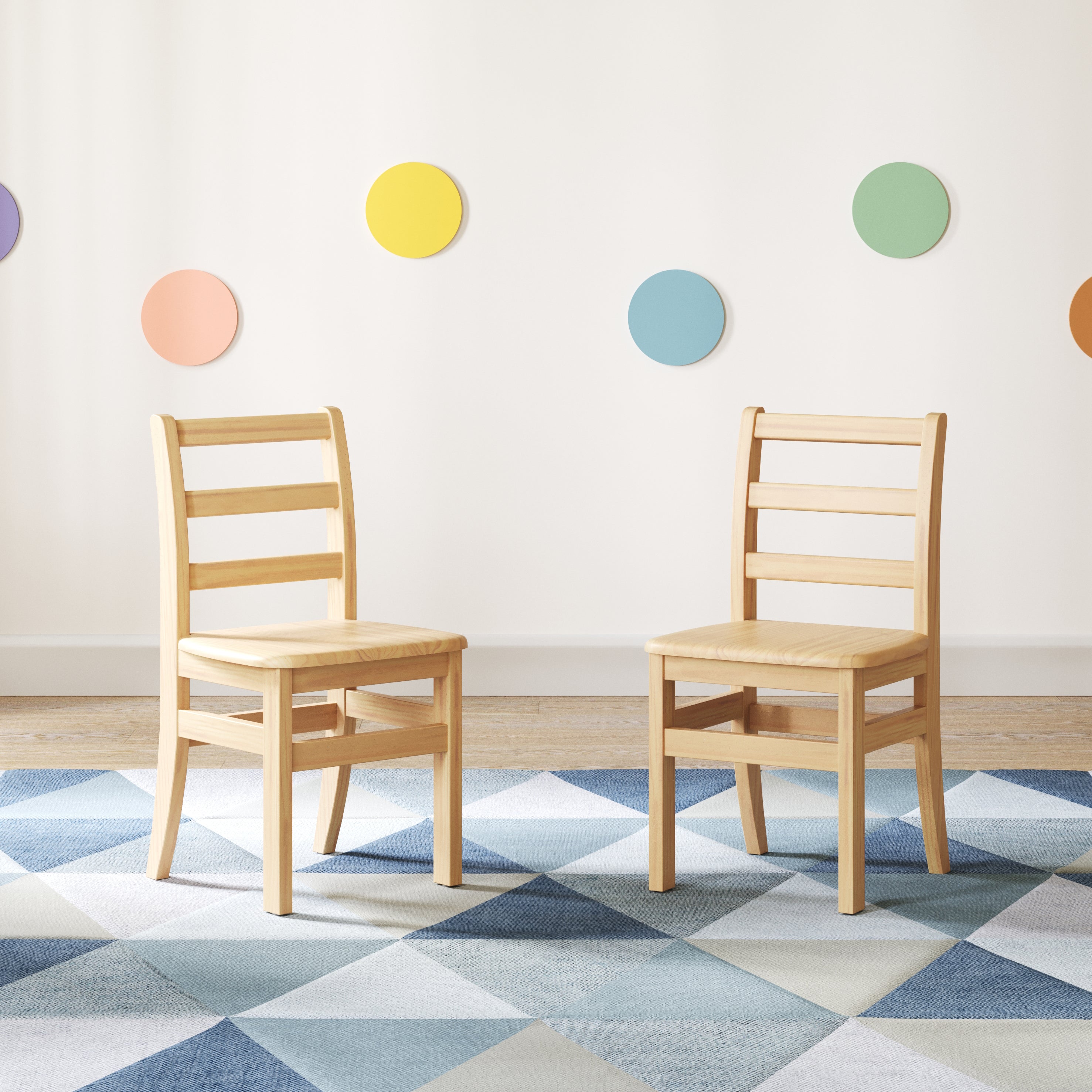 Little Innovator Hardwood Ladder Back Chairs, 14"
