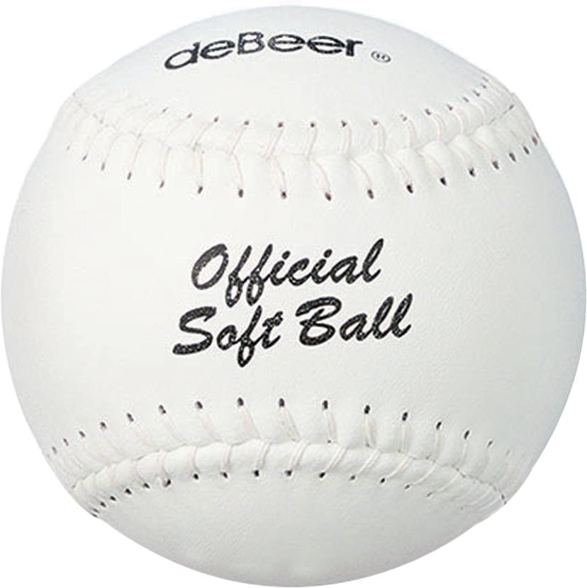 Debeer 14-Inch White Flatseam Official Softball - 6 Pk