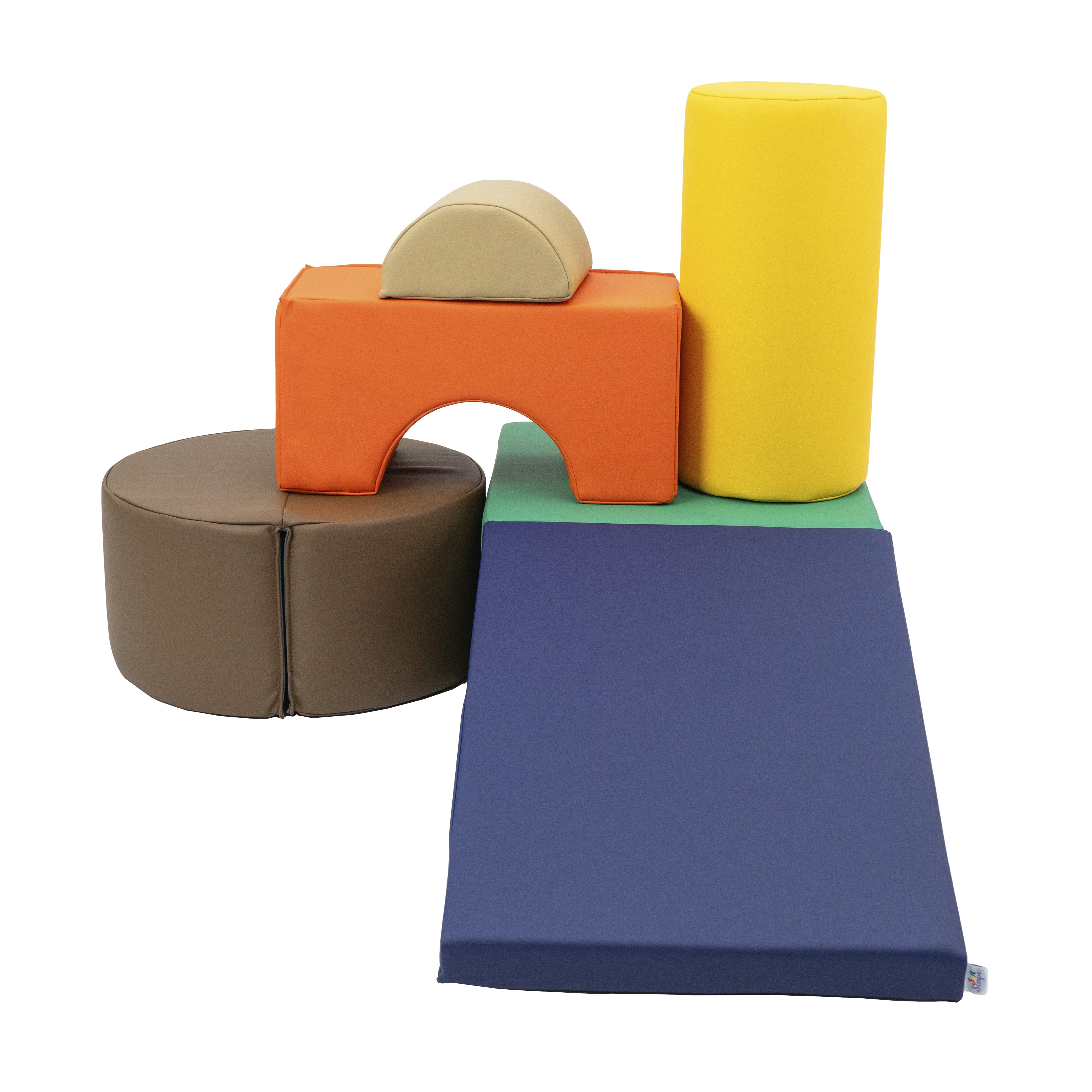 SoftScape Playtime and Climb, 6-Piece - Navy/Orange