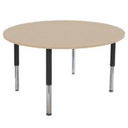 48" Round La Madera Activity Table with Adjustable Super Legs - Maple Grain/Black