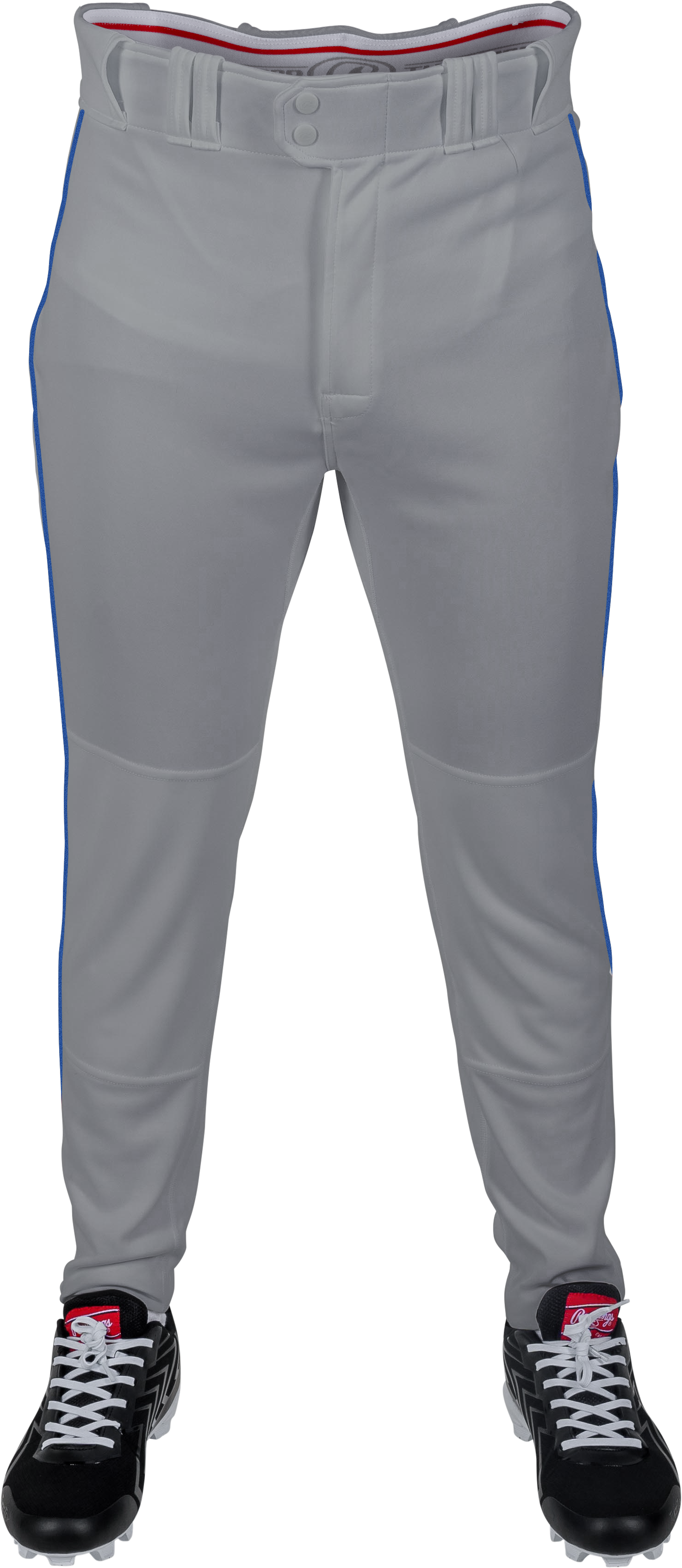 Rawlings Adult Plated Piped Pro Taper Fit Pant - Small - Blue Gray/Royal