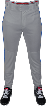 Rawlings Adult Plated Piped Pro Taper Fit Pant - Small - Blue Gray/Royal