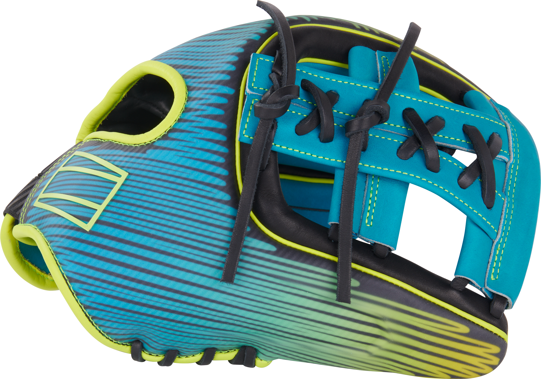 Rawlings Rev1X Series 11.75-Inch Baseball Glove - Right Hand Thrower - Teal/Yellow/Black