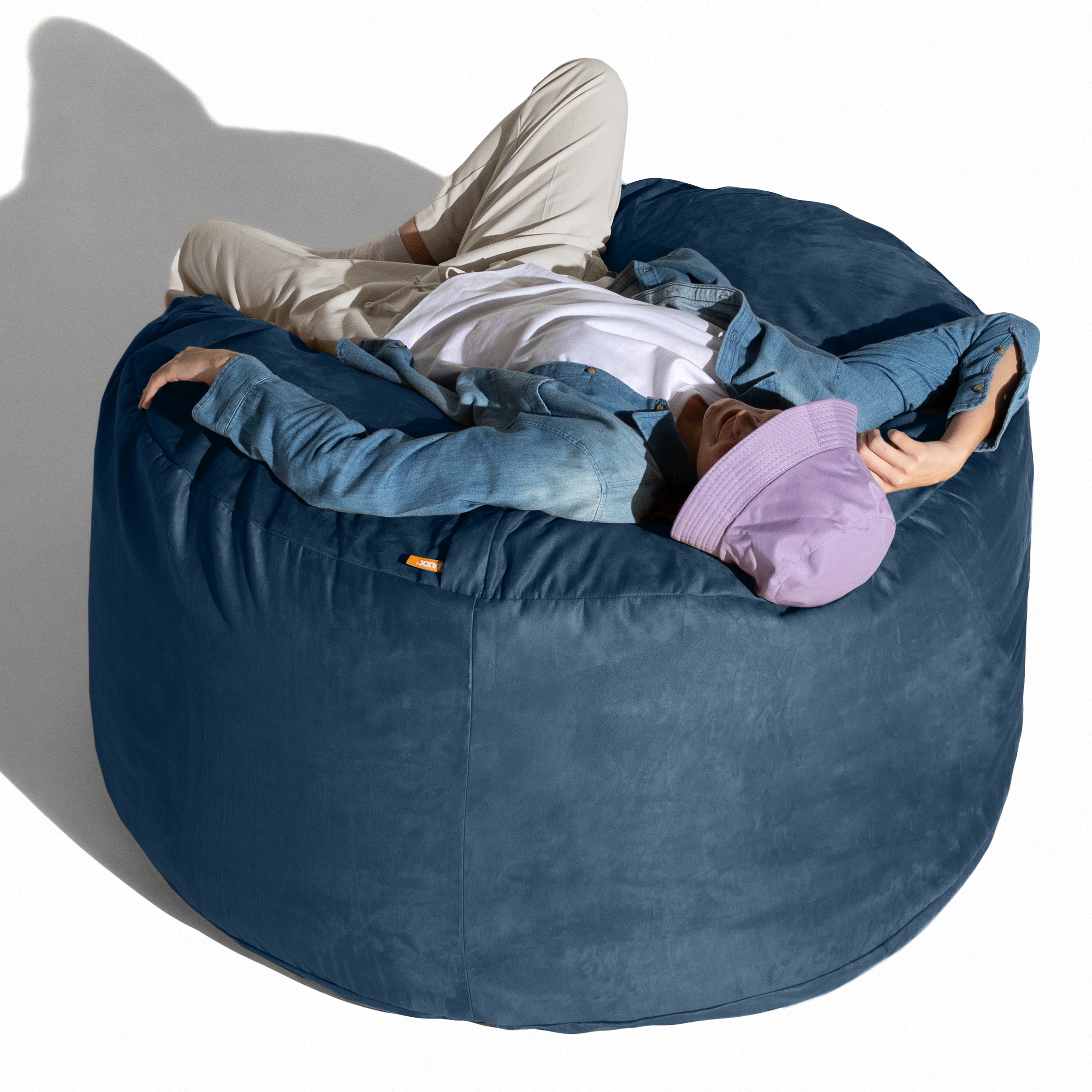 Jaxx 4 ft Round Bean Bag Chair for Adults, Navy