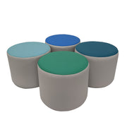 SoftScape 15" Round Accent Ottomans, 4-Piece - Light Gray