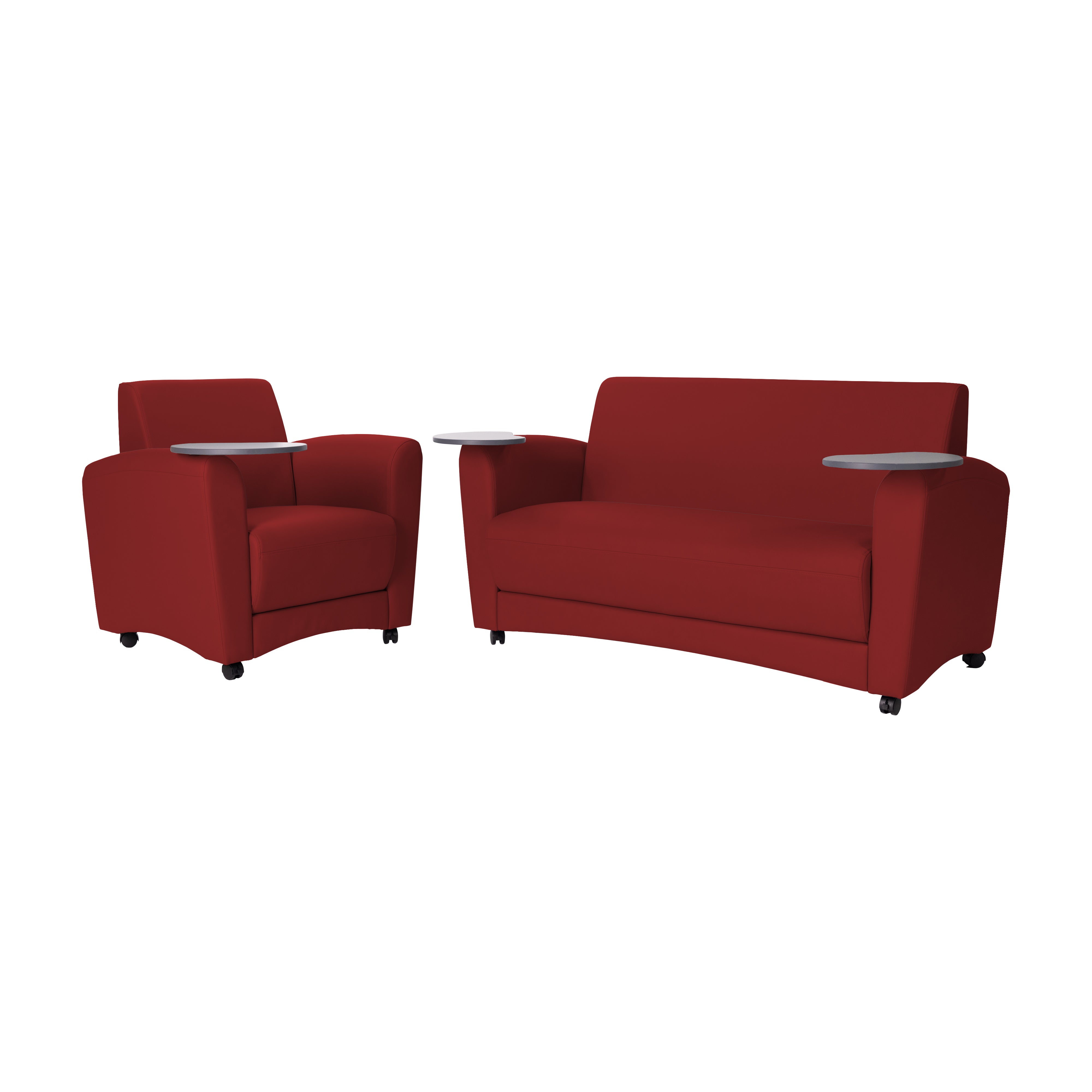 Pro Series Upholstered Common Area Sofa with Tablet - Crimson/Cosmic Strandz