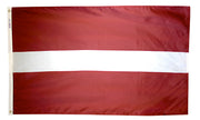 Latvia Flag 3x5 ft. Nylon SolarGuard Nyl-Glo 100% Made in USA to Official United Nations Design Specifications.