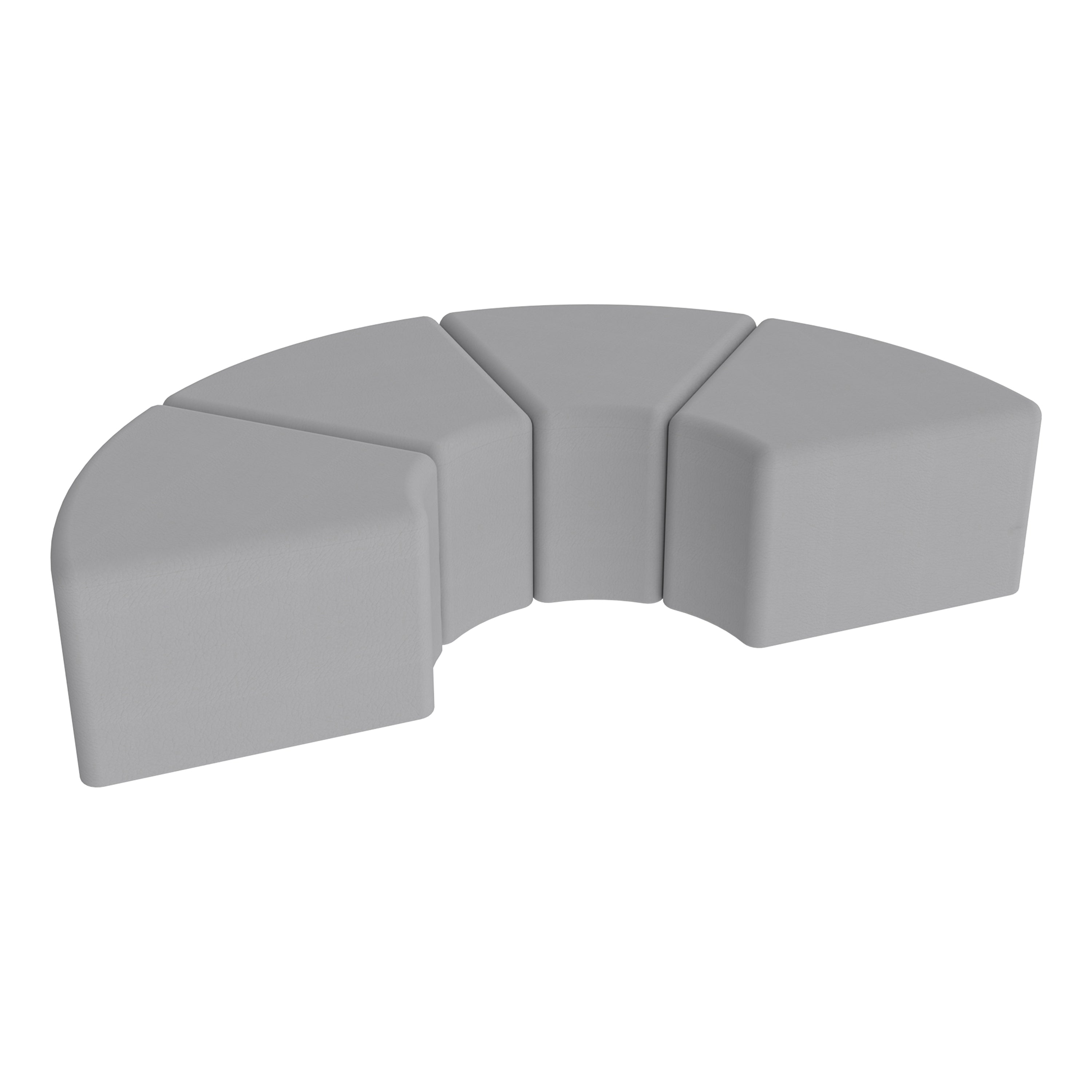 Pro Series Upholstered Arc Ottoman 12" Height, 4-Piece - Gray