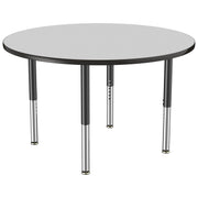 48" Round Thermofused Activity Table with Adjustable Super Legs - Gray/Black