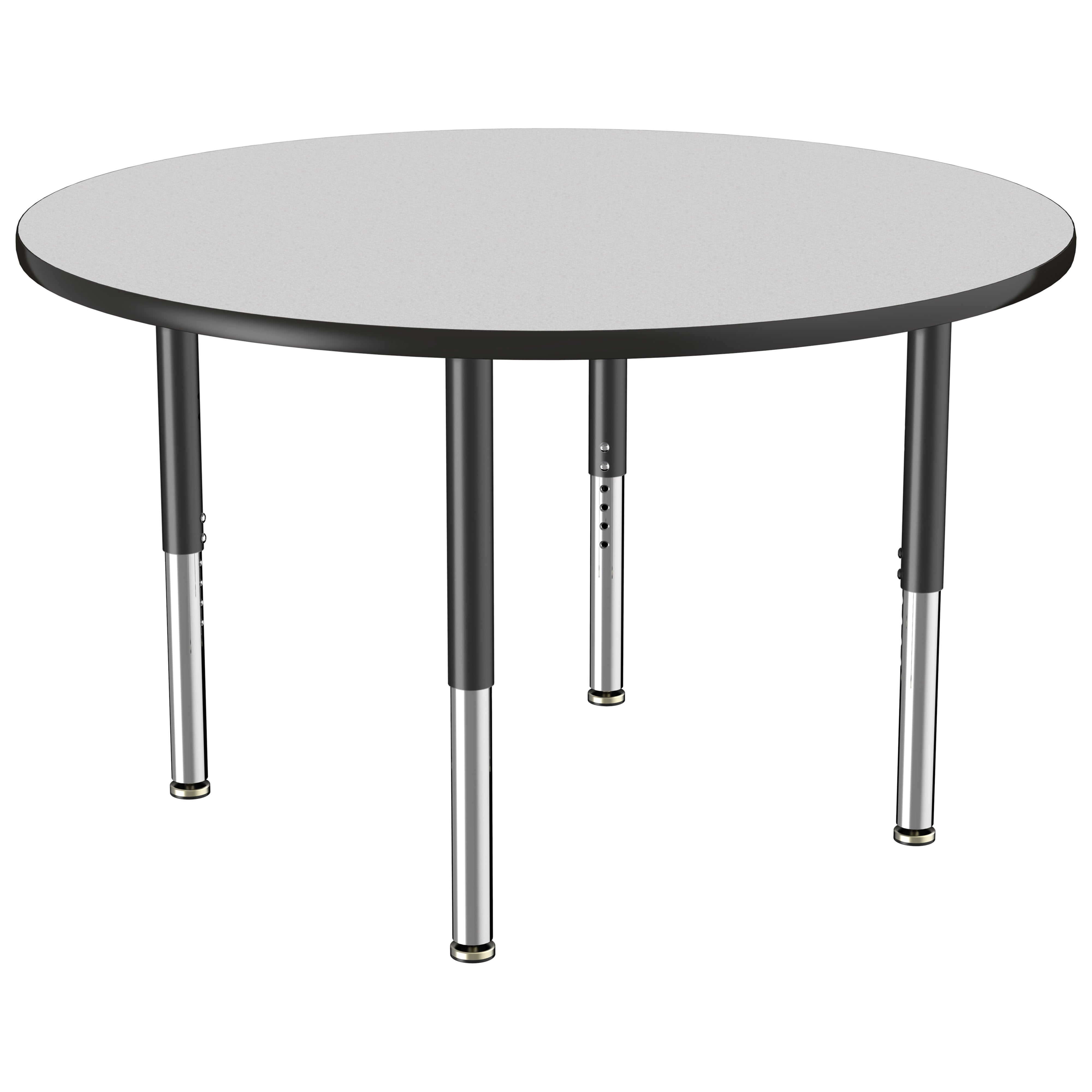 48" Round Thermofused Activity Table with Adjustable Super Legs - Gray/Black