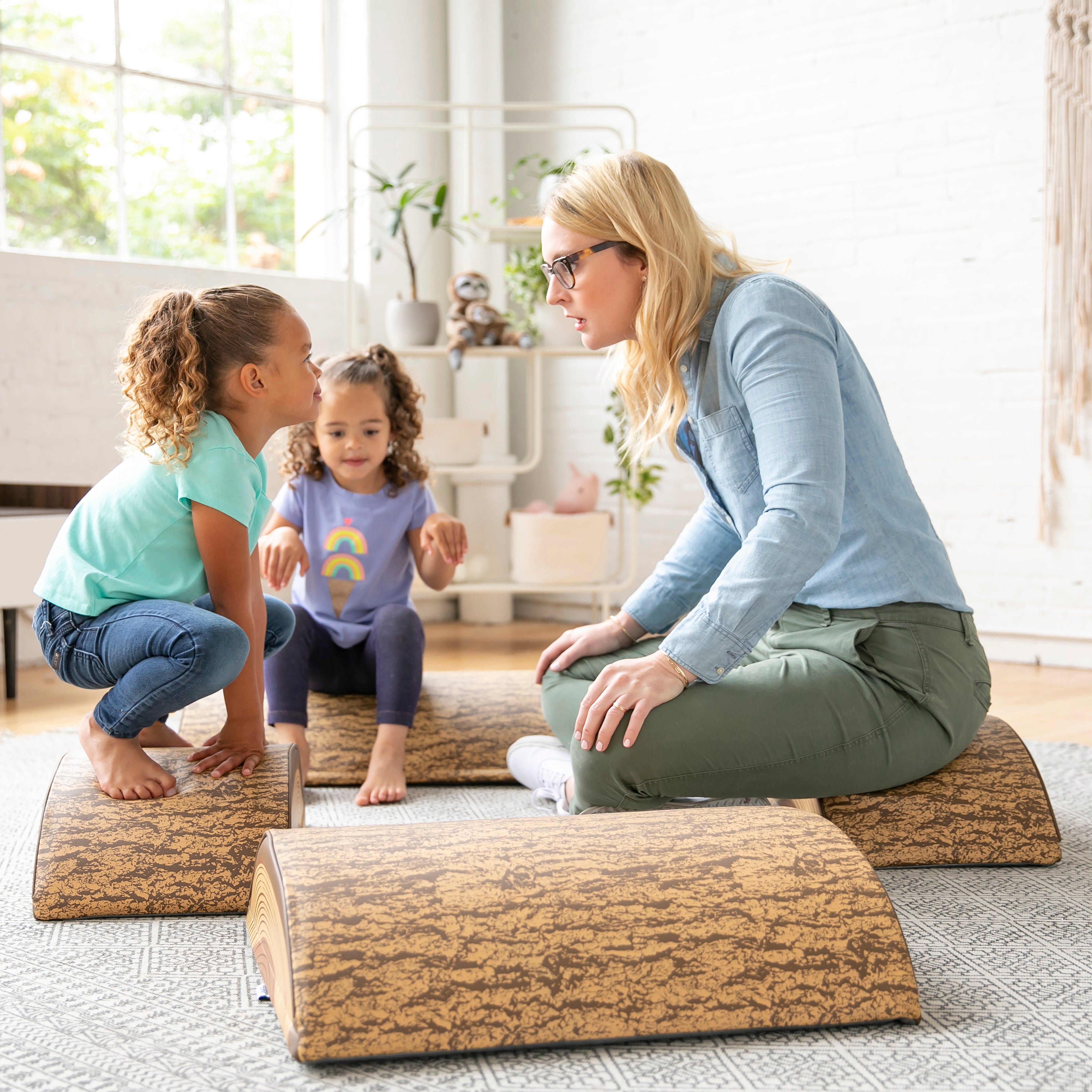 SoftZone Tree Log Climber Set 1 Long 1 Medium 2 Short 4-Piece