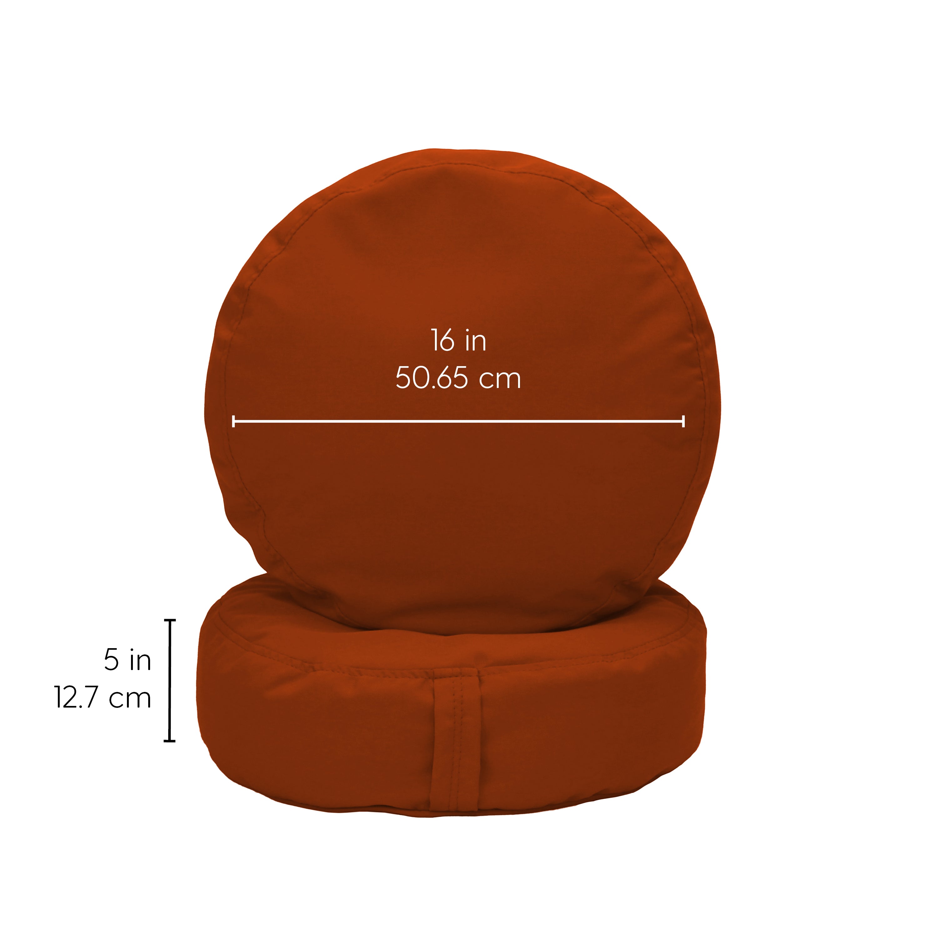 Element 16" Round Bean Cushions, 2-Piece - Burnt Orange