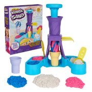 Kinetic Sand, Soft Serve Station with 14oz Play Sand Blue, Pink & White, 2 Ice Cream Cones & 2 Tools, Sensory Toys for Kids Ages 5 and up
