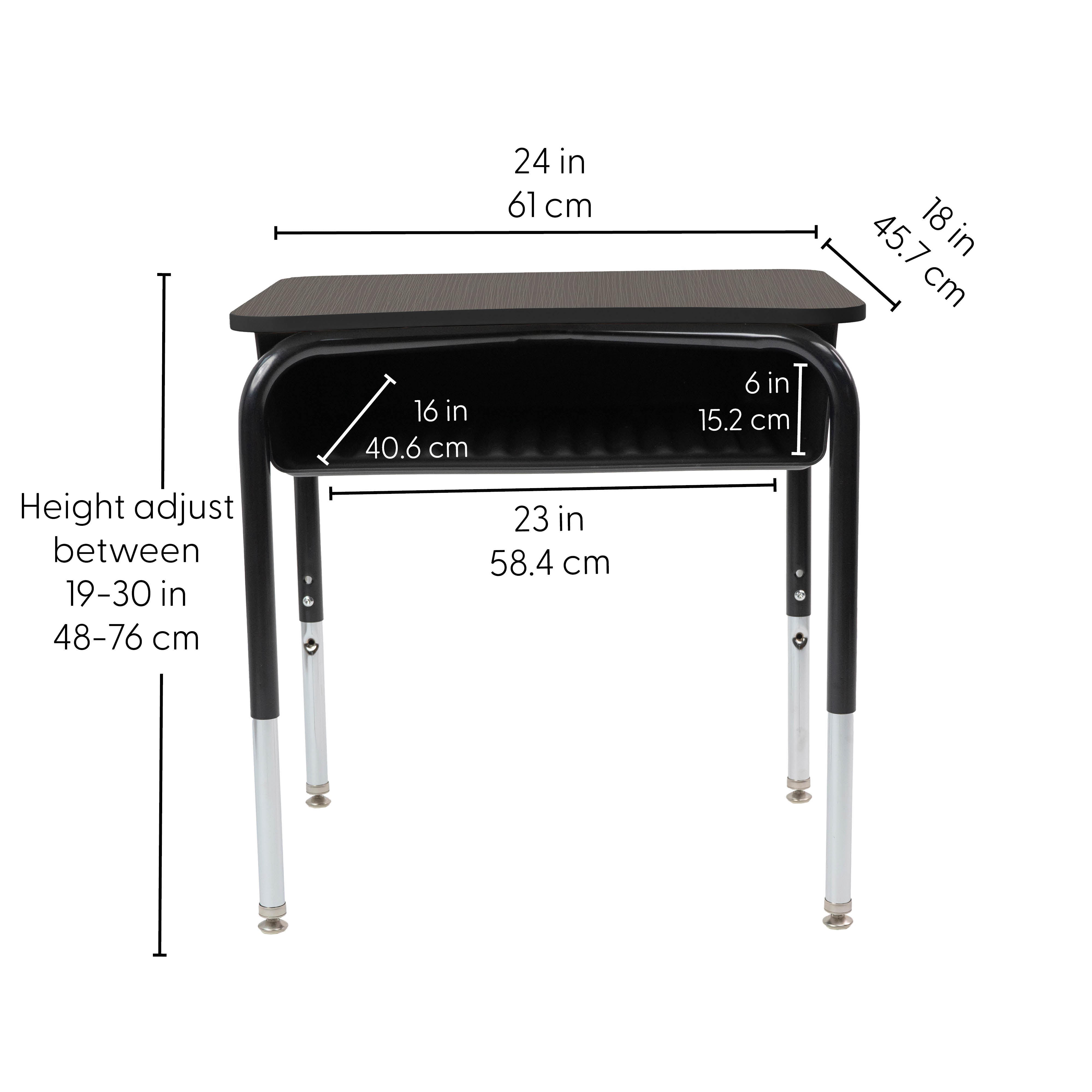 18" x 24" Belly Curve Open Front Desk with Book Box, 2-pack - Cosmic Strandz/Graphite/Black