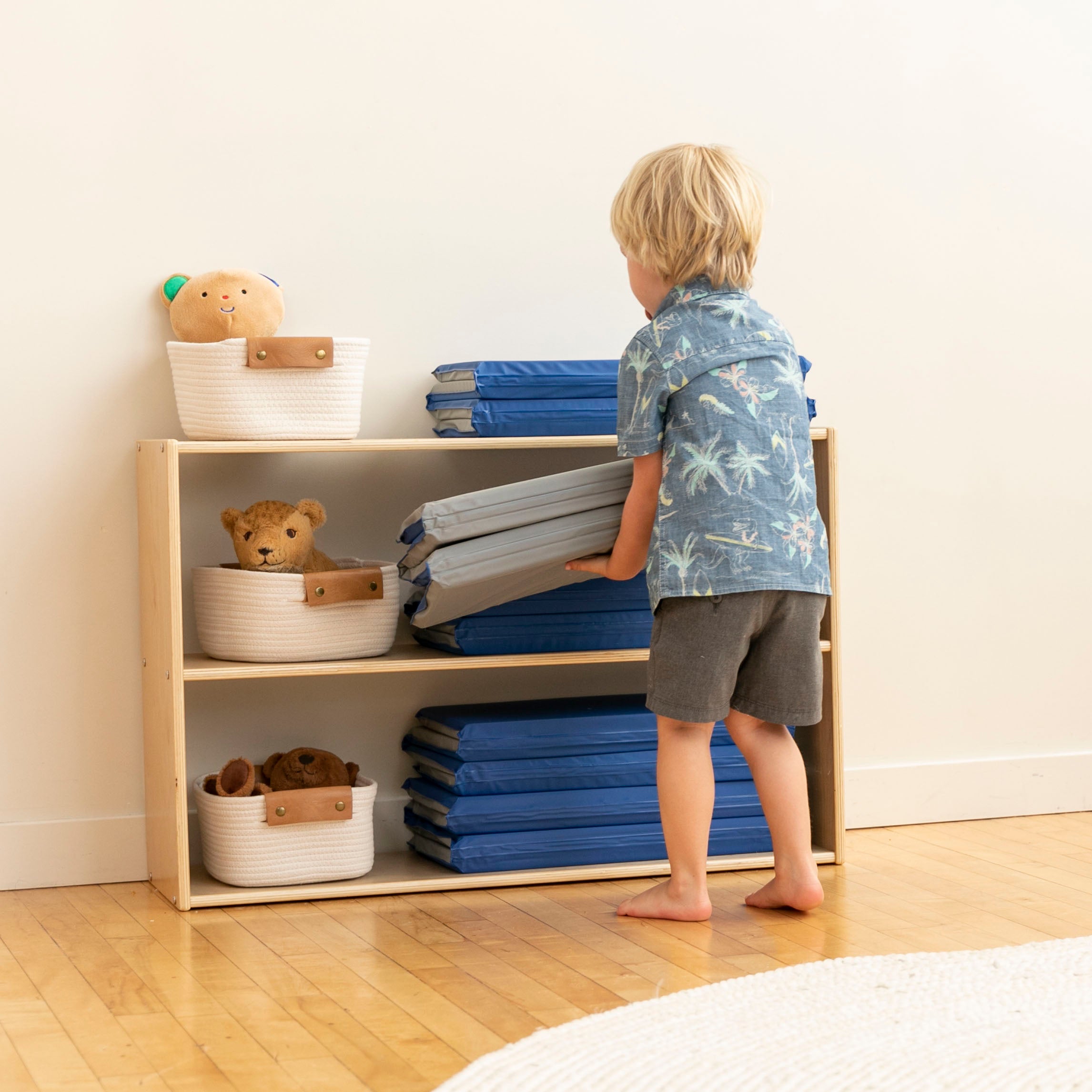Everyday Folding Rest Mat 4-Section 1in 5-Pack - Blue/Grey