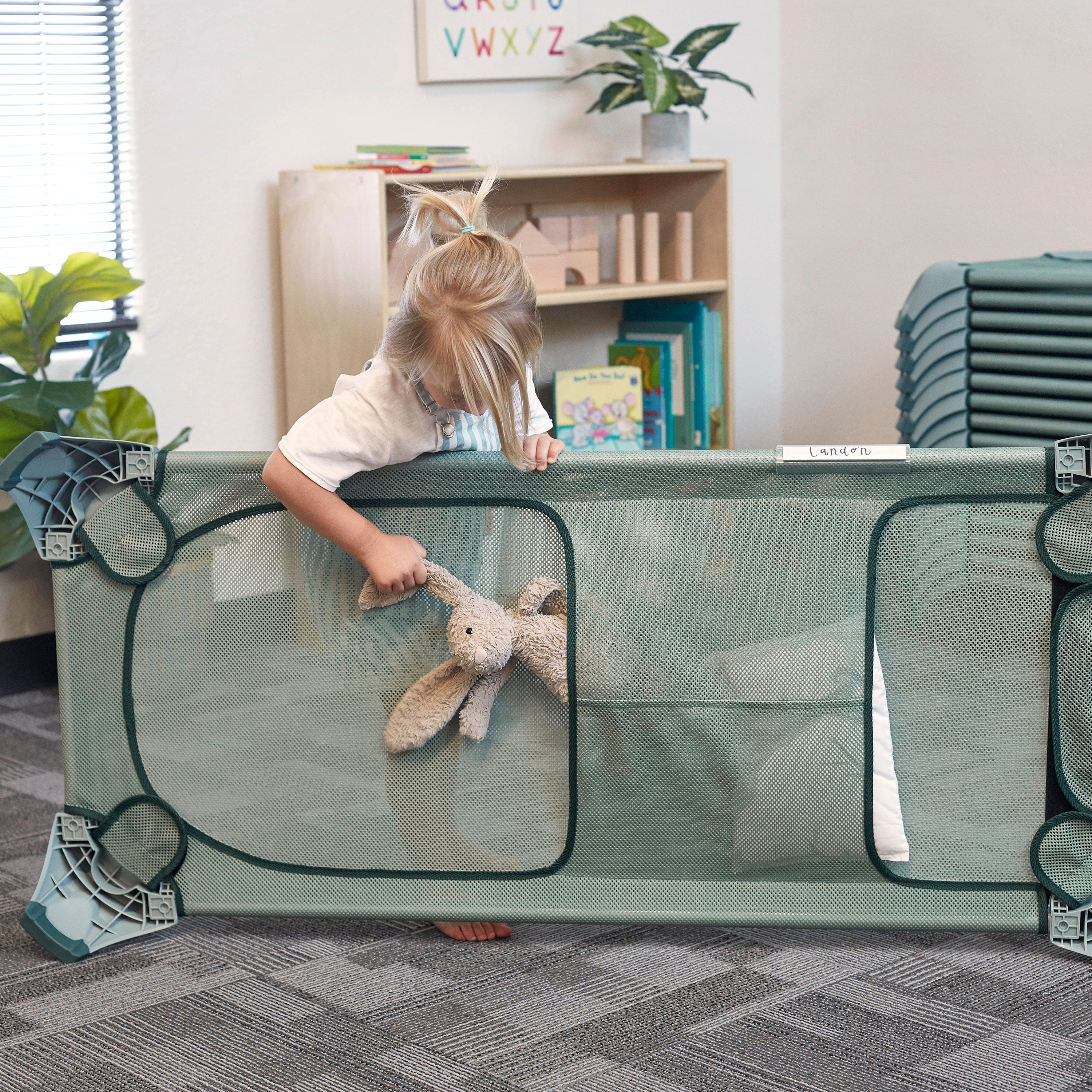 Stackable Cozy Cot with Storage 6-Pack - Sage