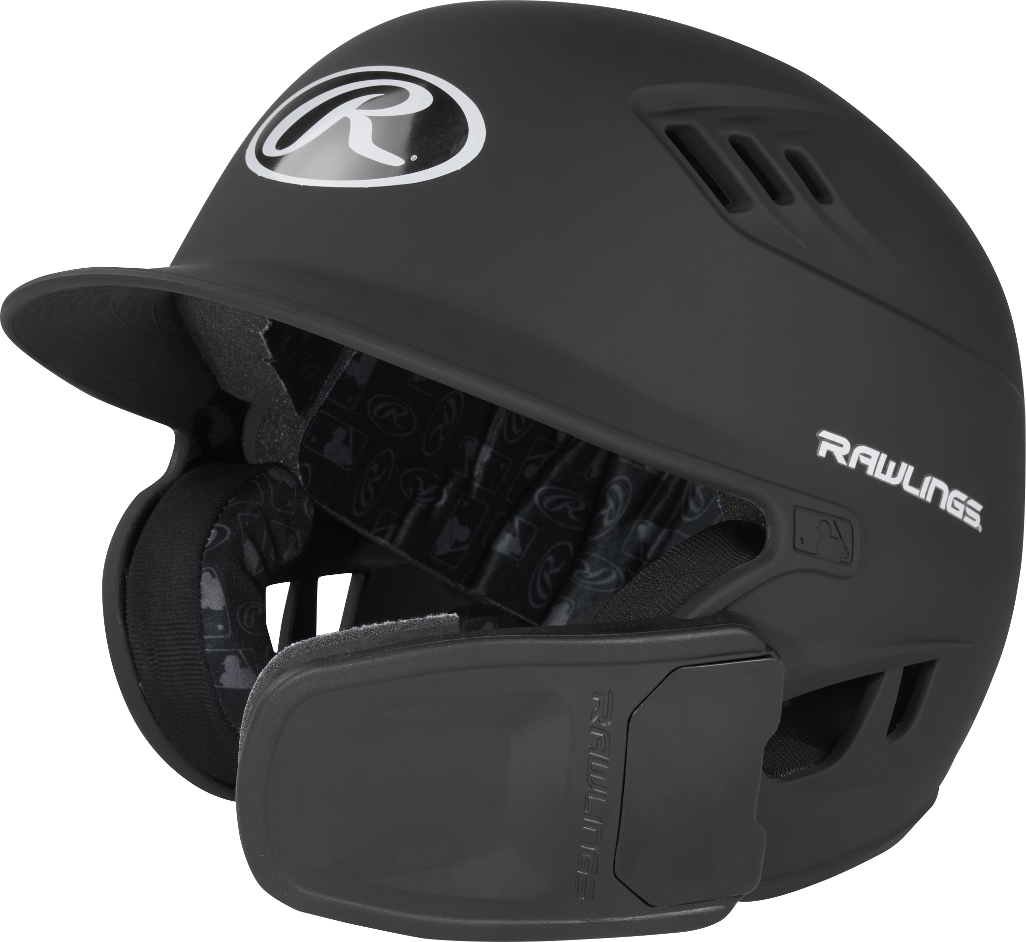 Rawlings R16 Matte Junior 1-Tone Baseball Helmet With Reversible Extension - Black