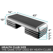 The Freestyle Step (Health Club Size) Grey (6 Risers)