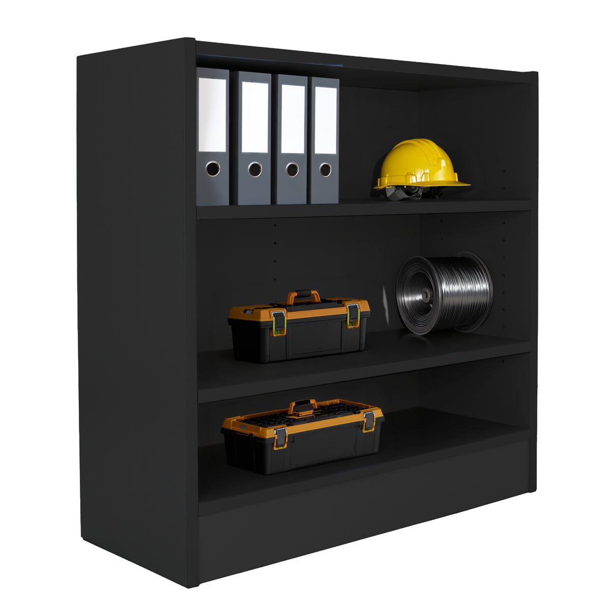 Laminate 2-Shelf Bookcase 30" Height - Black