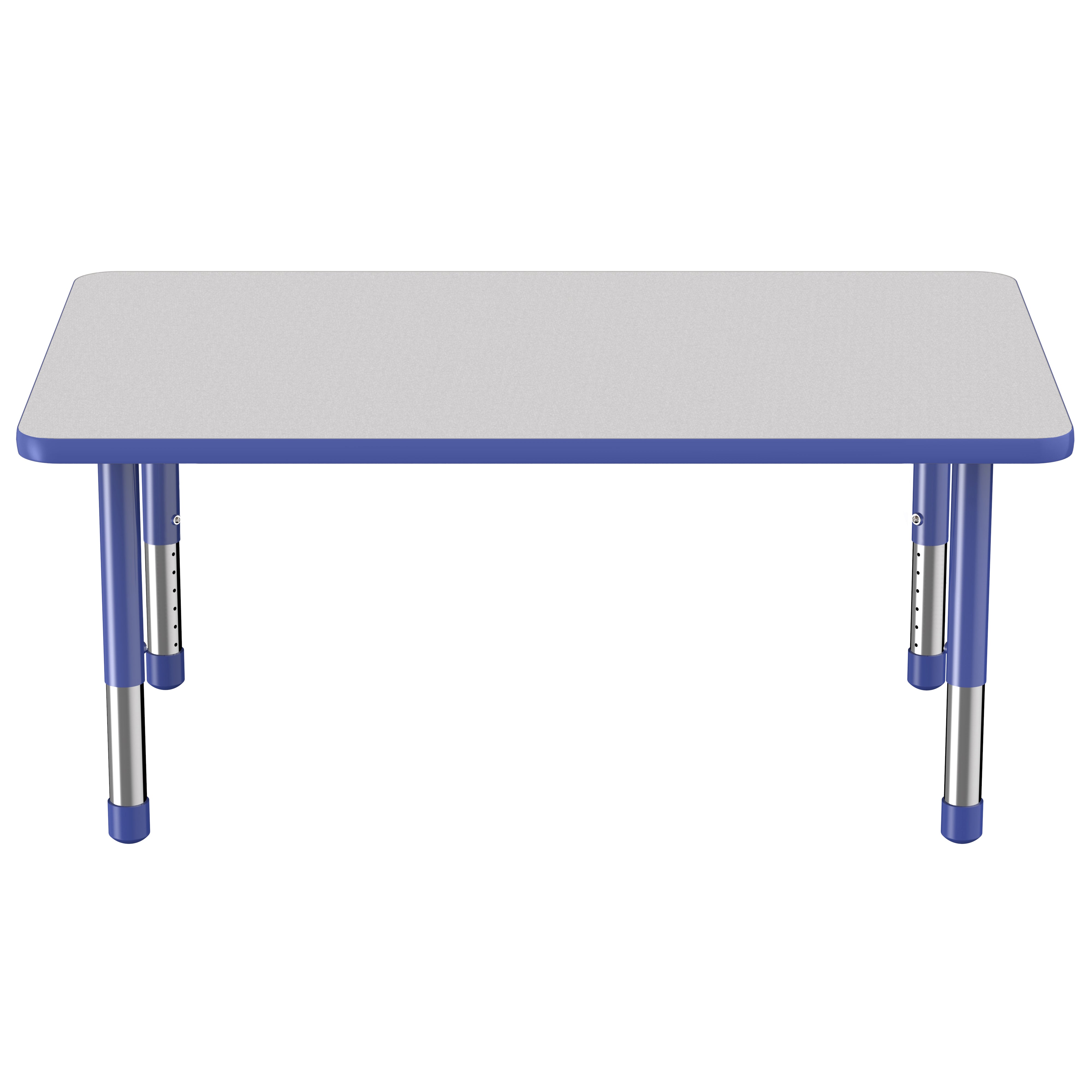 30" x 48" Rectangle Thermofused Activity Table with Adjustable Chunky Legs - Gray/Blue