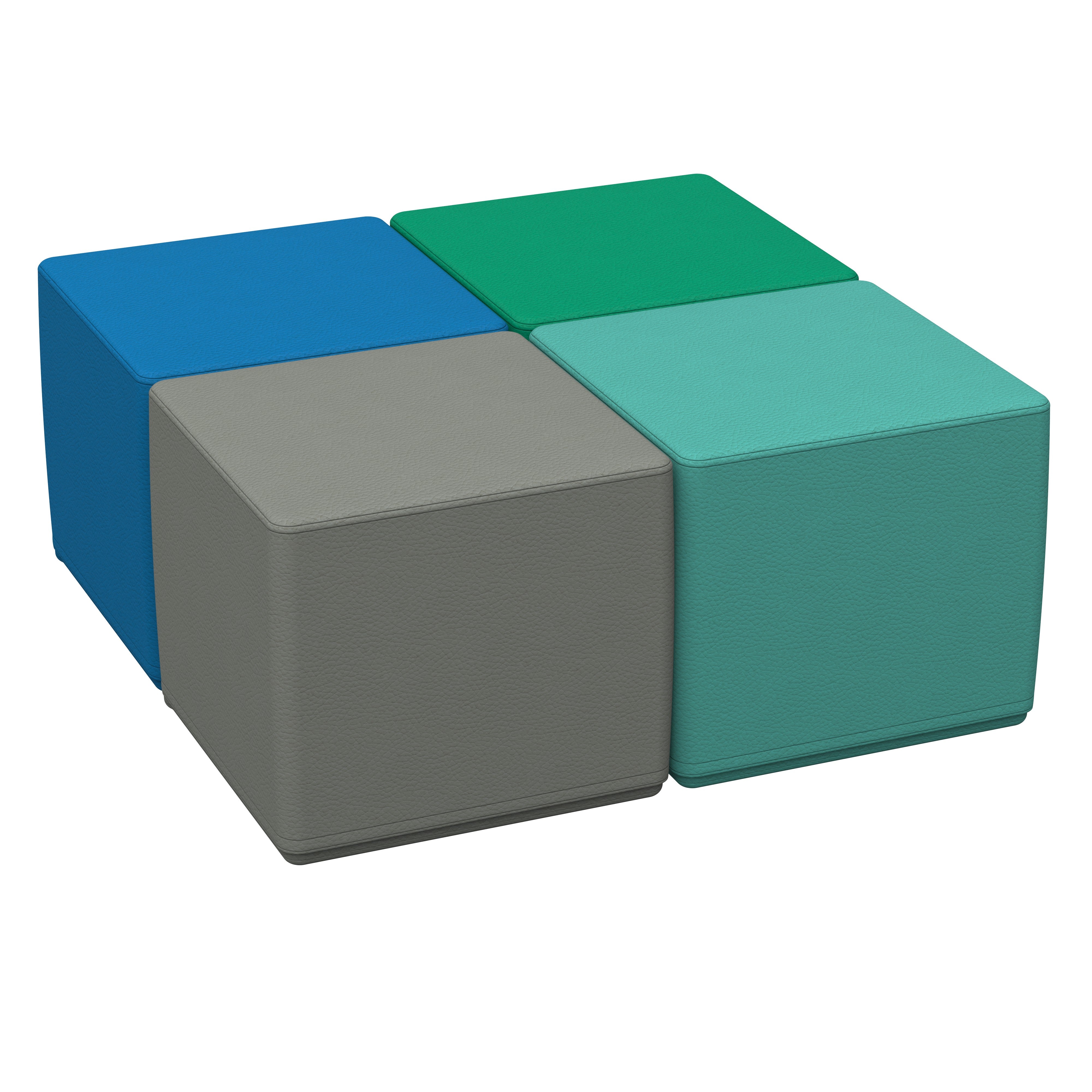 SoftScape 18" Square Ottoman 16" Height, 4-Piece - Contemporary