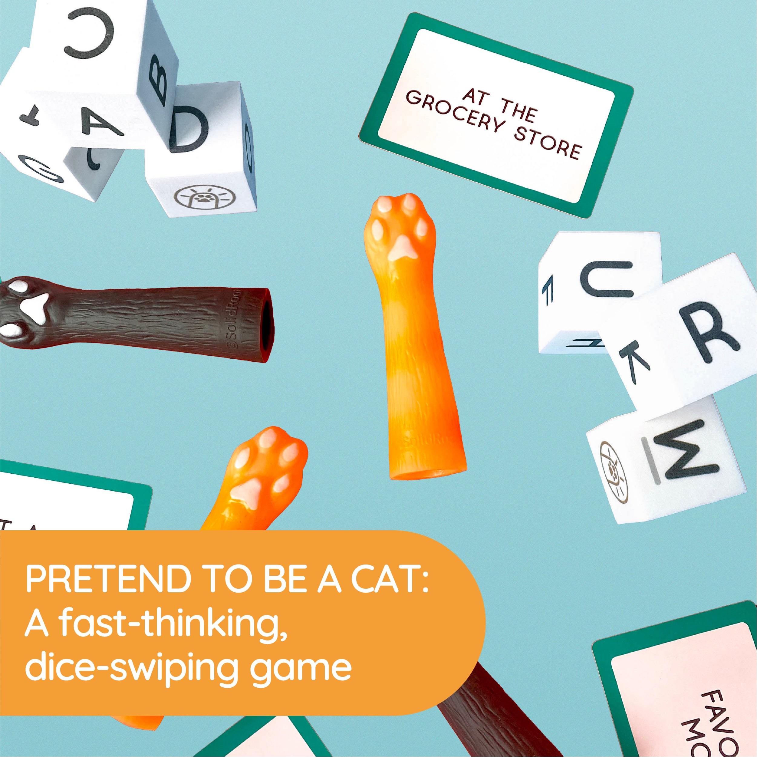 Spin Master Games, SolidRoots Cat-a-gories, Vocabulary Learning Dice Game, Fun for Family Game Night, 2-4 Players, for Ages 6 & Up