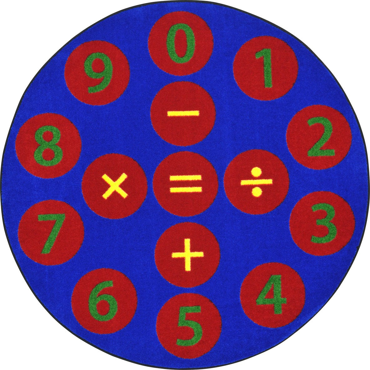 Number Jumpers 7'7" Round area rug in color Multi