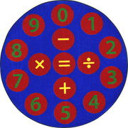 Number Jumpers 7'7" Round area rug in color Multi