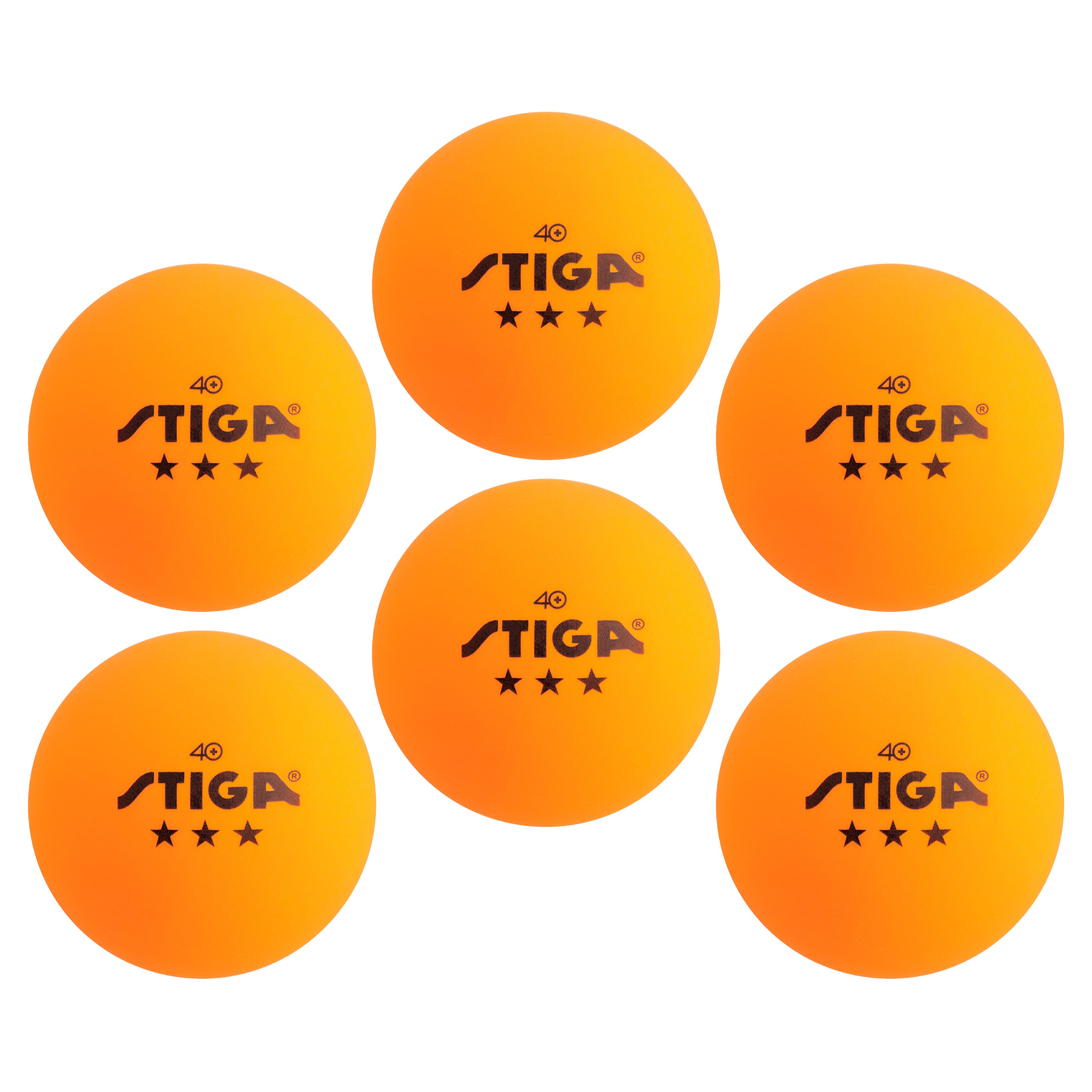 STIGA 3-Star Orange Balls (6-pack)