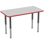 24" x 48" Rectangle T-Molding Activity Table with Adjustable Super Legs - Gray/Red/Black