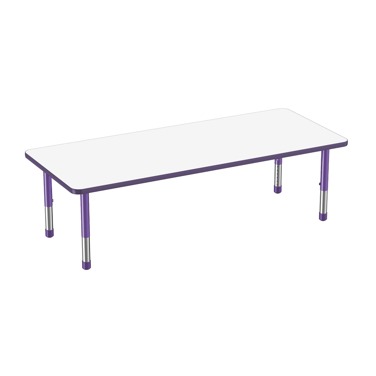 30" x 72" Rectangle Dry-Erase Activity Table with Adjustable Chunky Legs - Whiteboard/Eggplant/Purple