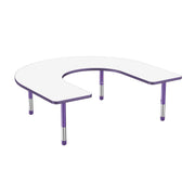 60" x 66" Horseshoe Dry-Erase Activity Table with Adjustable Chunky Legs - Whiteboard/Eggplant/Purple