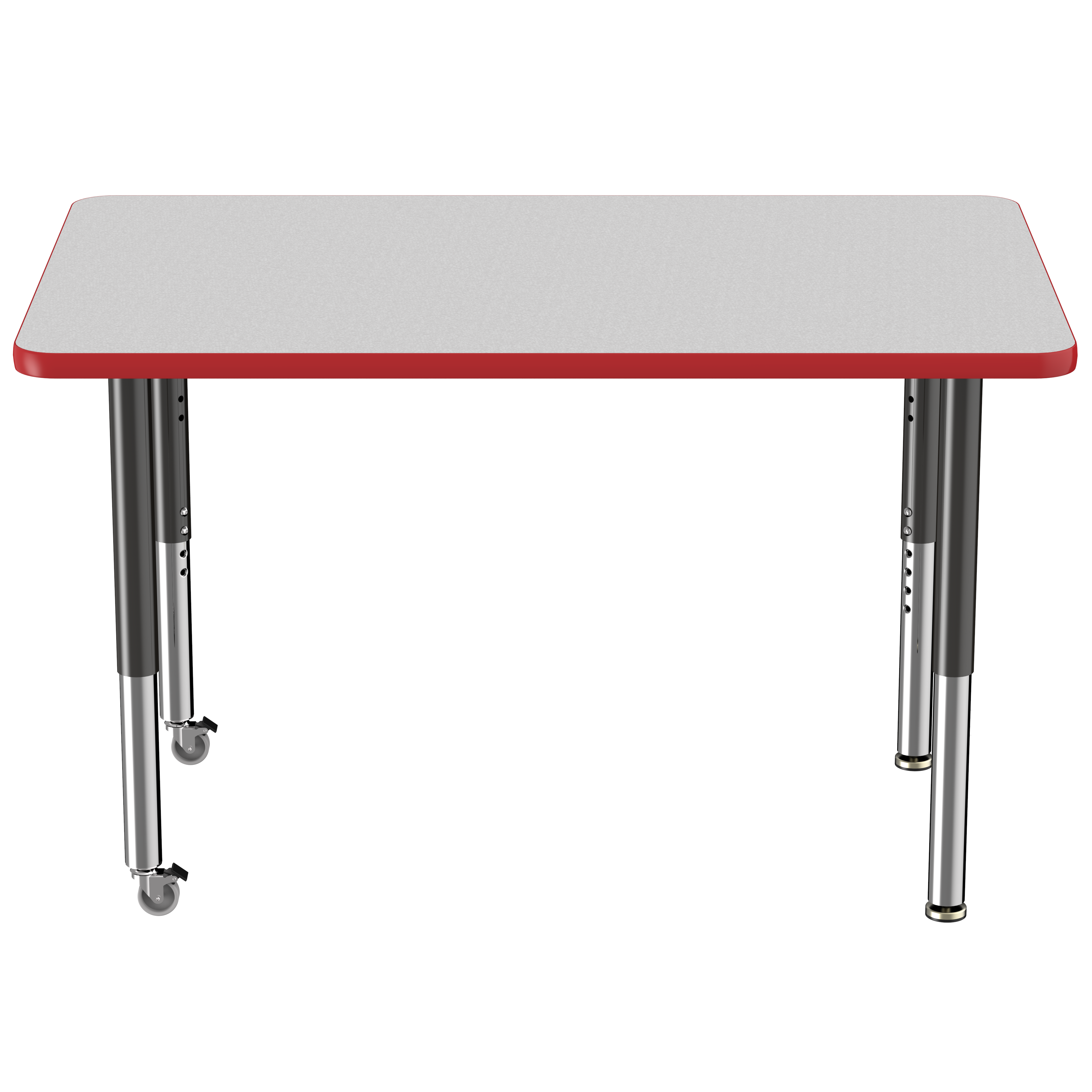 30" x 48" Rectangle T-Molding Activity Table with Adjustable Super Legs - Gray/Red/Black