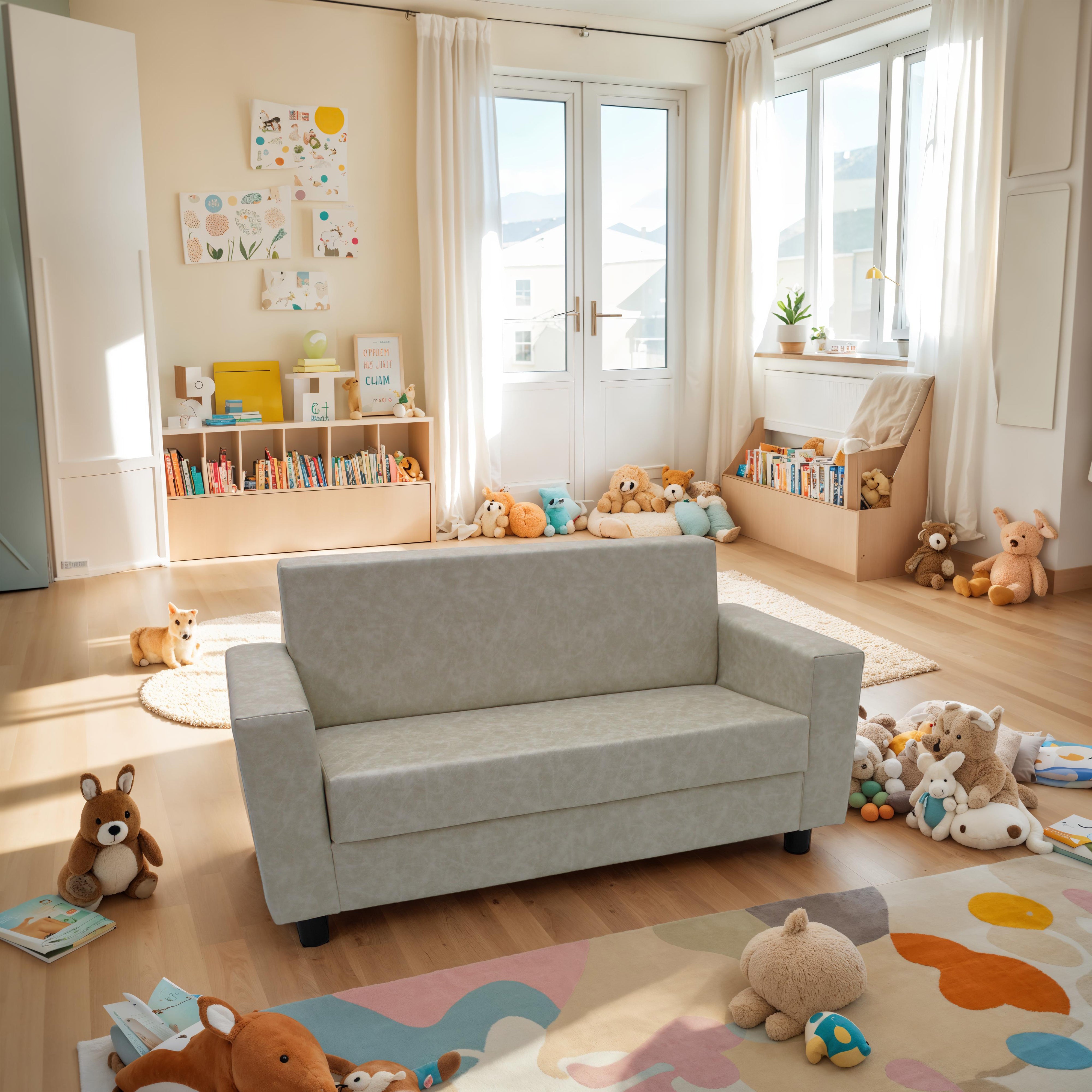 Rustic Inspired Playtime Classic Sofa - Almond