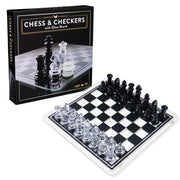 Spin Master Games, Cardinal Classics, Black and Clear Chess & Checkers Set with Glass Gameboard, for Adults and Kids Ages 8 and up
