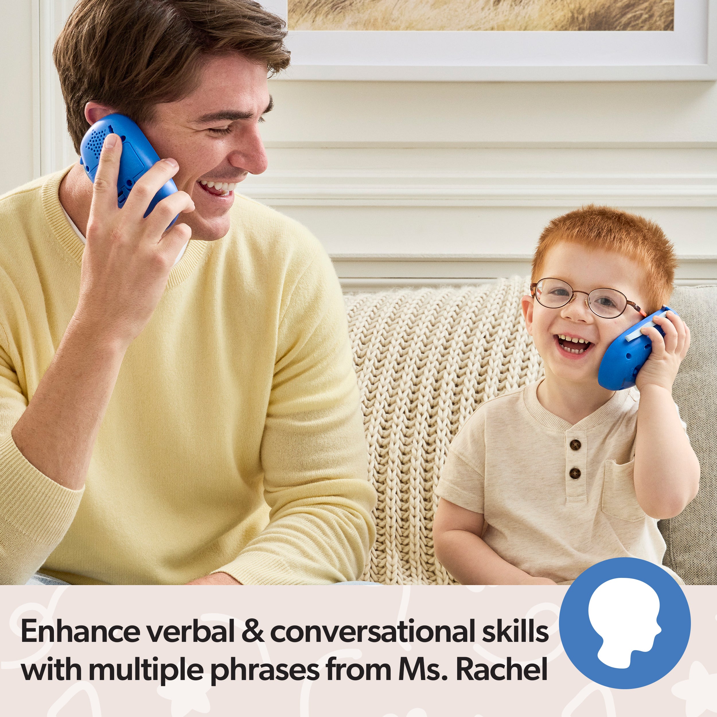 Ms. Rachel Official Electronic Talk with Me Learning Phone with Conversational Phrases, Educational Toys & Toddler Toys for Girls & Boys Ages 1-3+