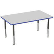 36" x 60" Rectangle T-Molding Activity Table with Adjustable Super Legs - Gray/Blue/Black