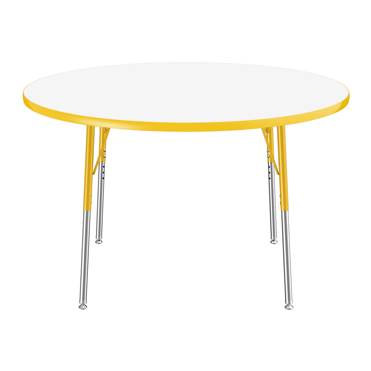 48" Round Dry-Erase Activity Table with Adjustable Standard Swivel Glide Legs - Whiteboard/Yellow