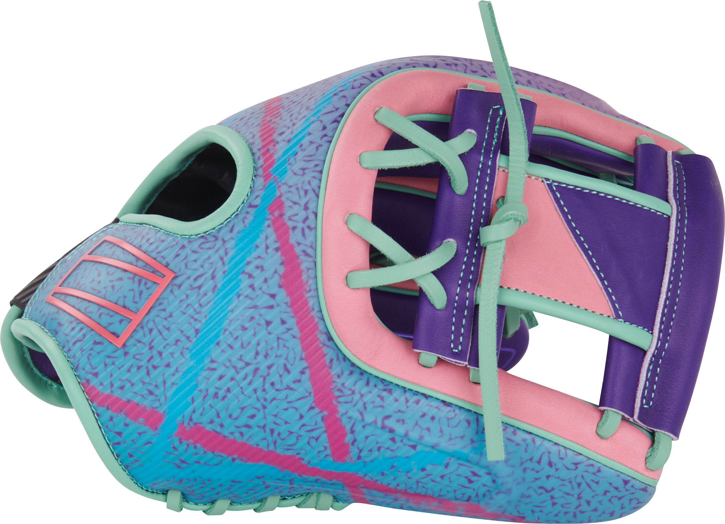 Rawlings Rev1X Series 11.75-Inch Baseball Glove - Right Hand Thrower - Purple/Mint/Pink