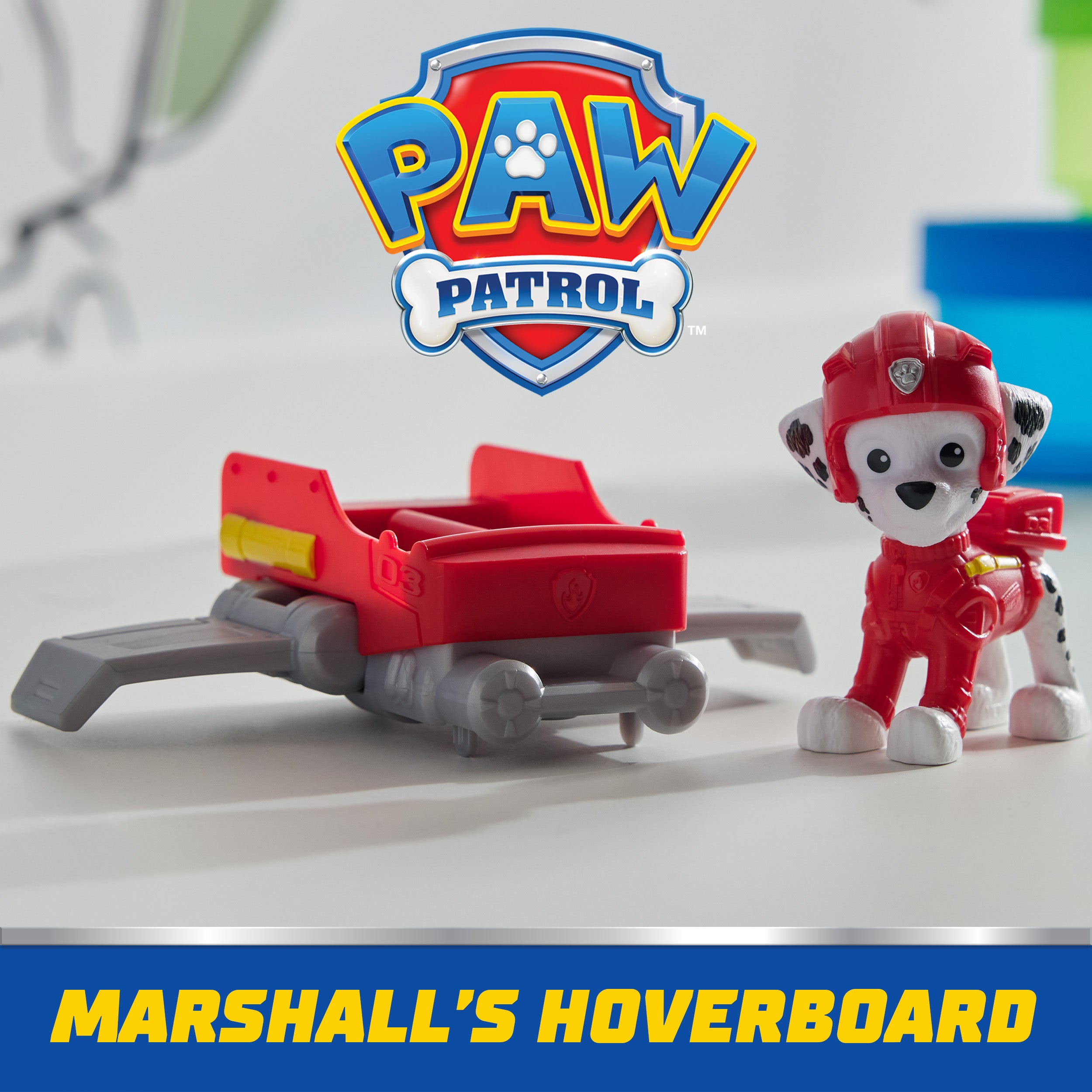 PAW Patrol: Action Pups Marshall Action Figure & Hoverboard Airplane Toy with Foldable Wings, Kids Toys for Boys & Girls Ages 3 and up