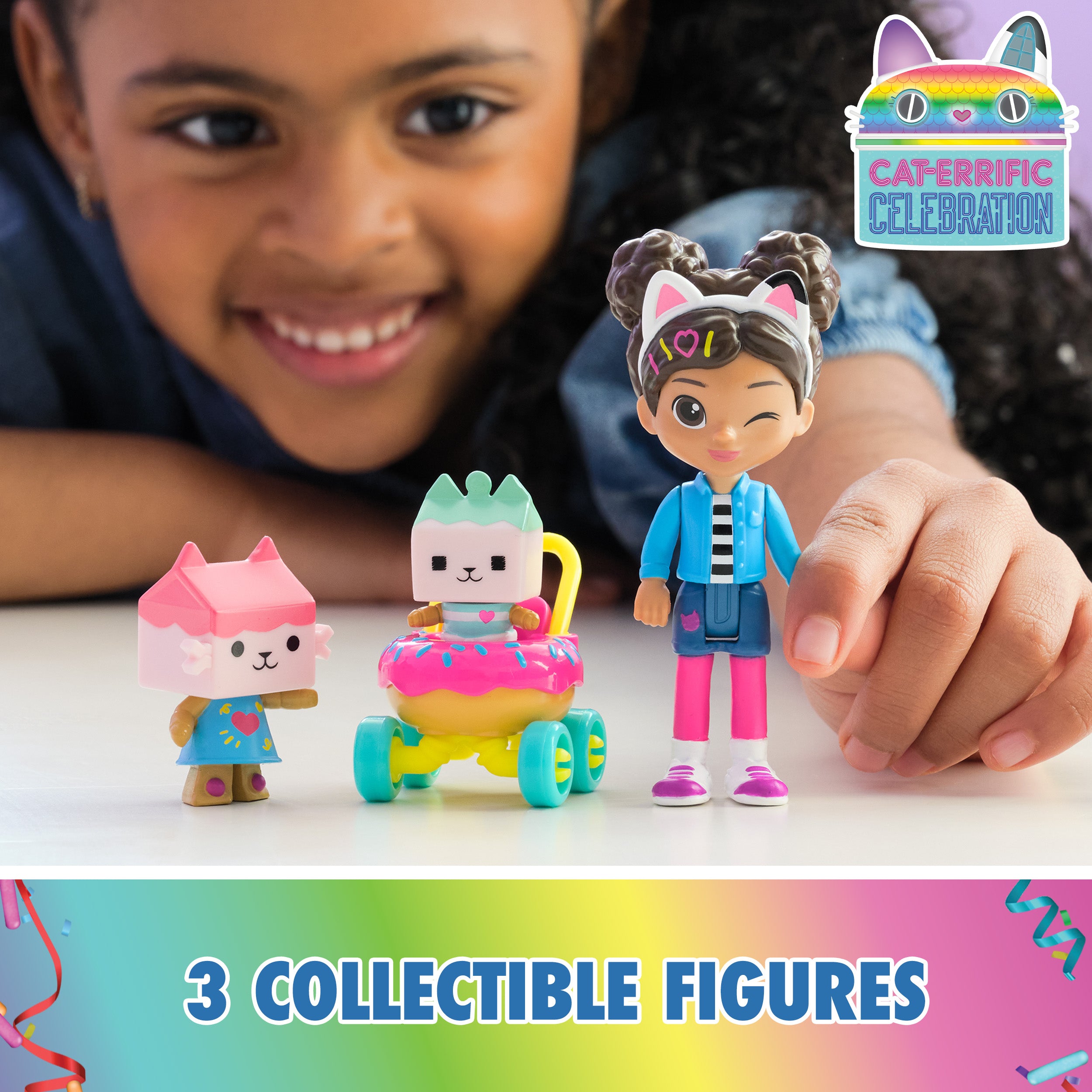 Gabby’s Dollhouse, Kitty Care Figure Set with Gabby, Baby Box, Baby Benny Box, Surprise Toys & Dollhouse Accessories, Kids Toys for Girls & Boys 3+
