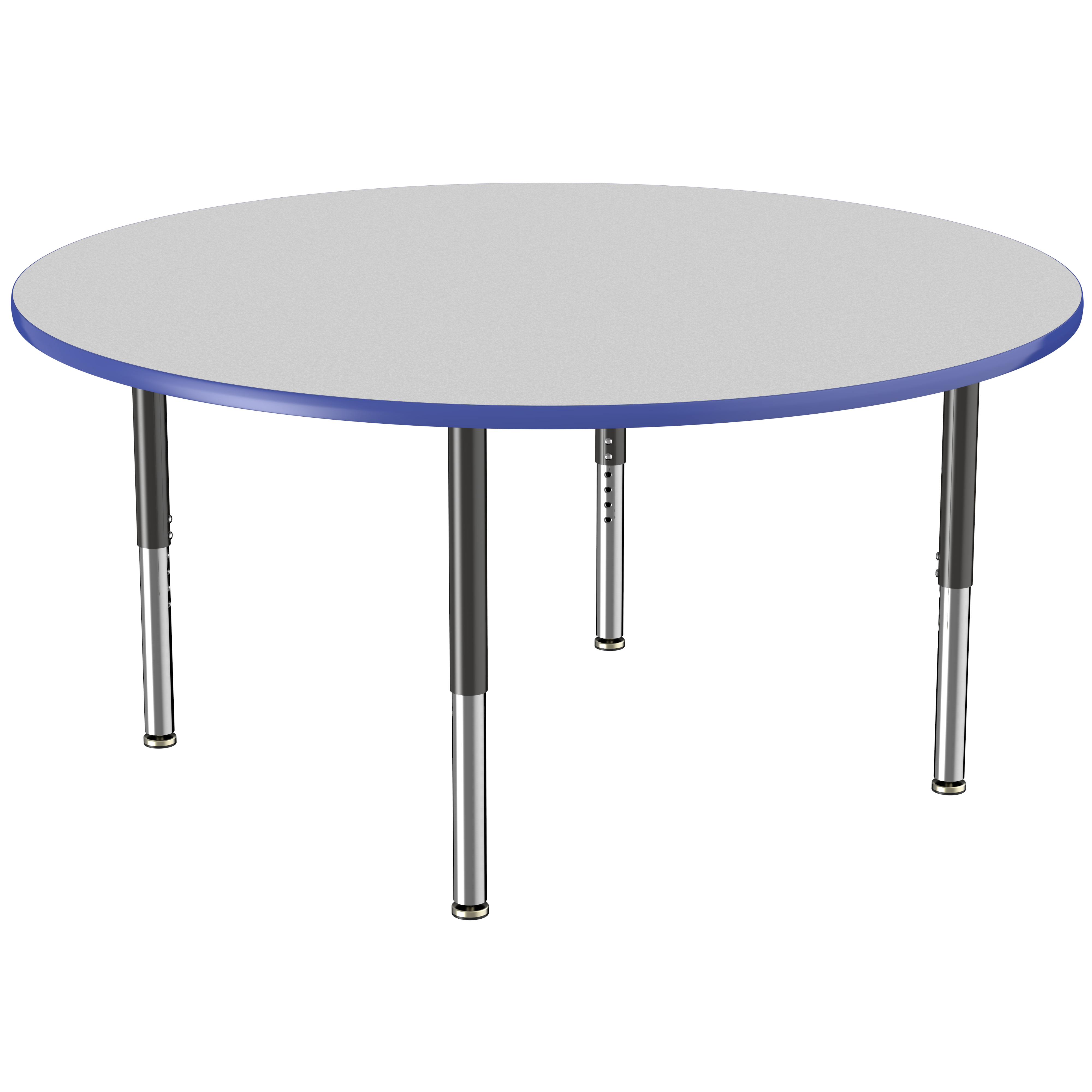 60" Round T-Molding Activity Table with Adjustable Super Legs - Gray/Blue/Black