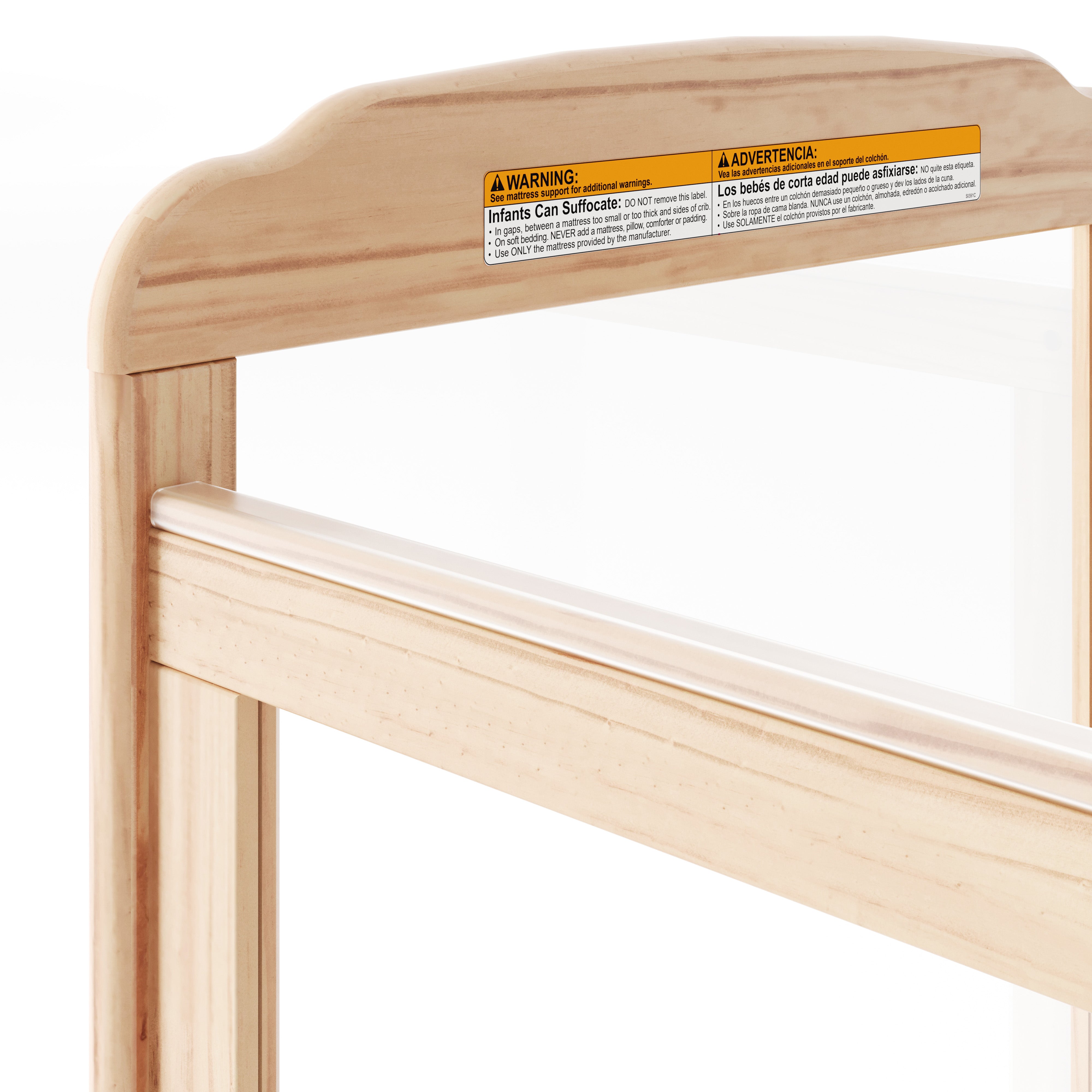 Next Gen Serenity® 4 Panel Clearview Fixed-Side Compact Crib, Natural