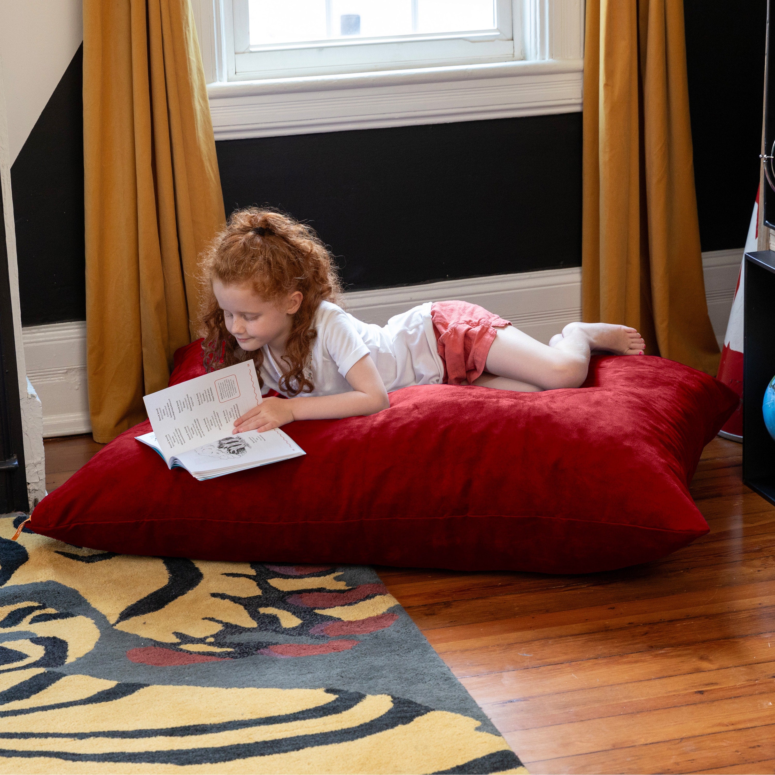Jaxx 3.5 Ft Pillow Saxx Kids Bean Bag, Cherry