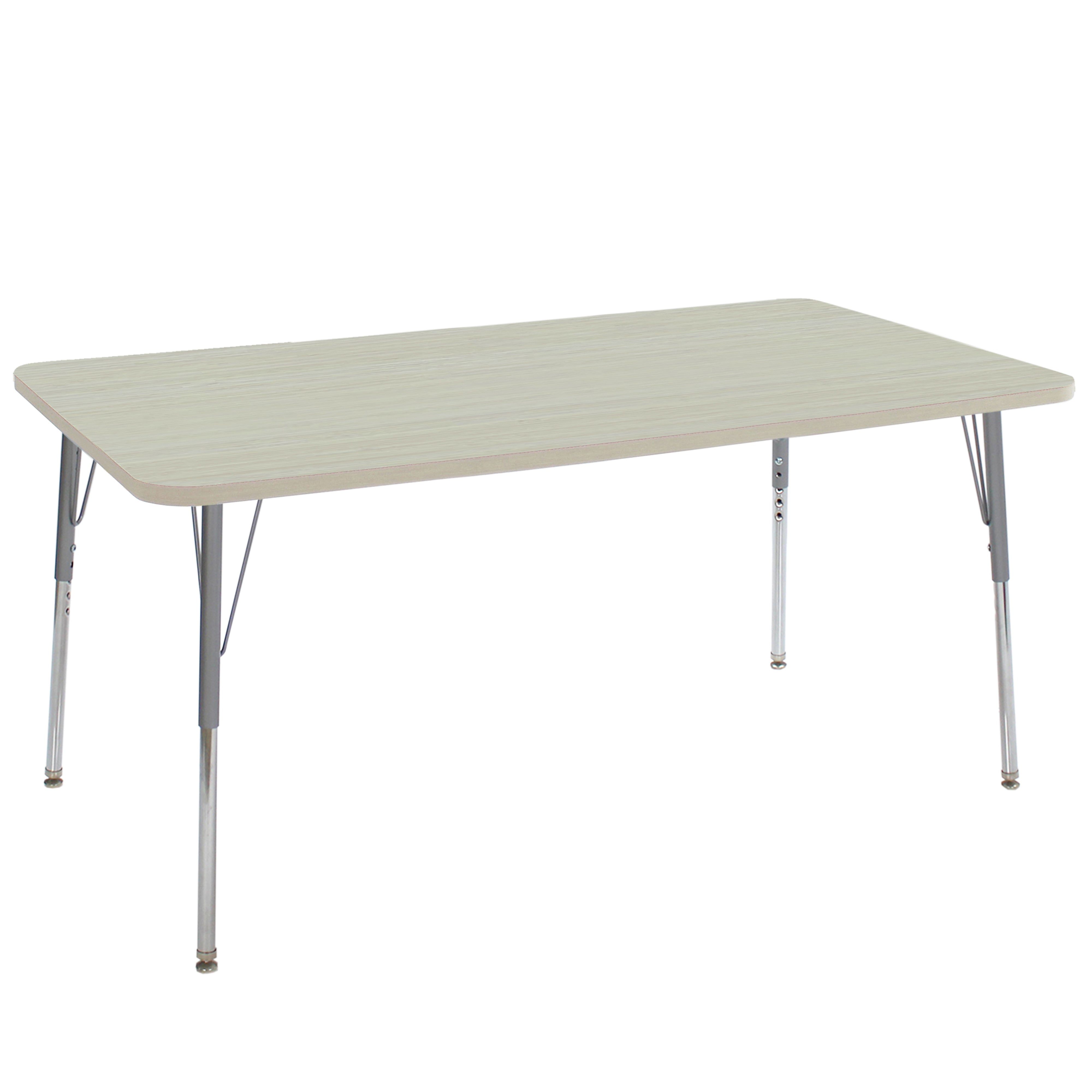36" x 60" Rectangle La Madera Activity Table with Standard Legs - Asian Sand/Silver