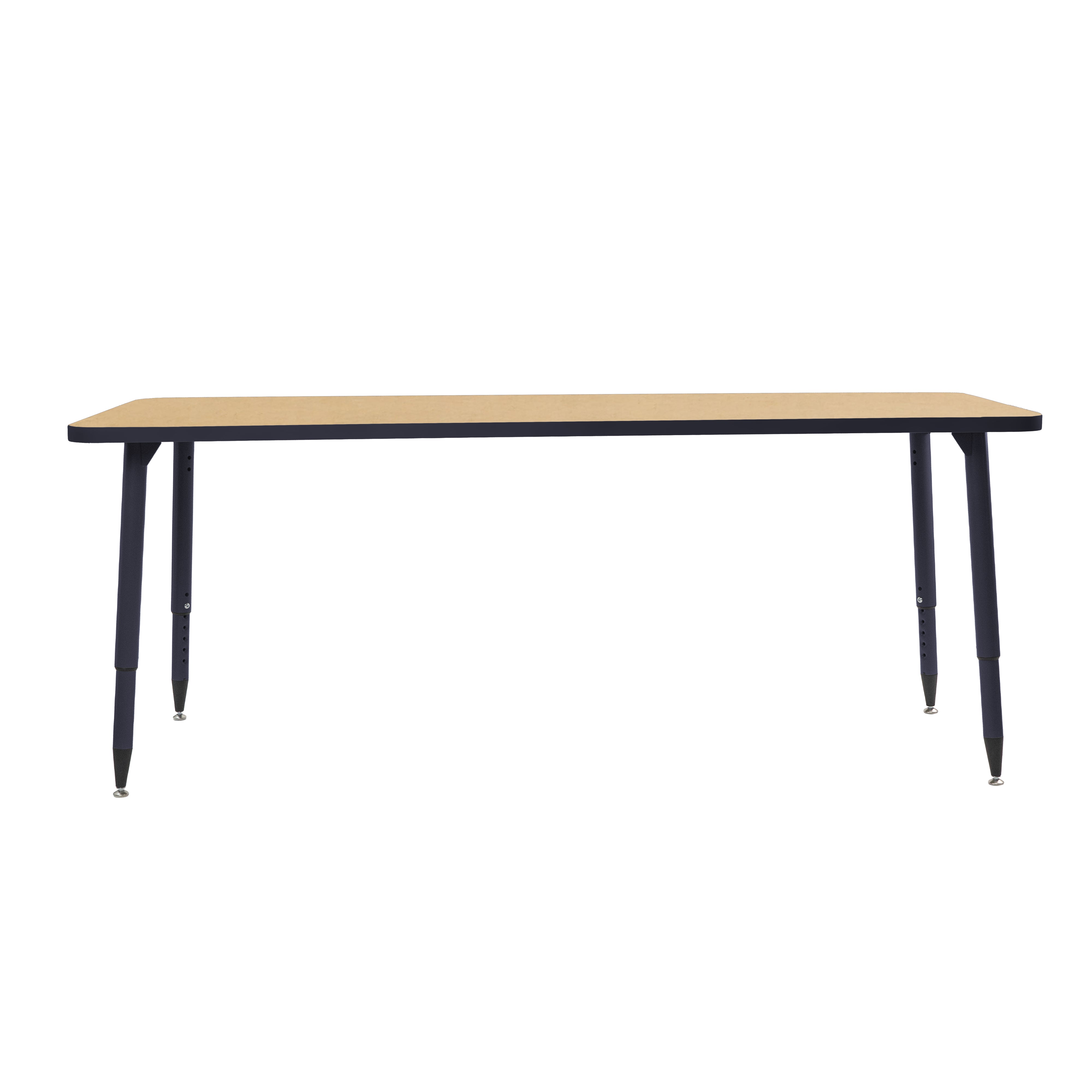 Adapte 30" x 72" Rectangle Activity Table with Adjustable Tapered Legs - Maple/Navy