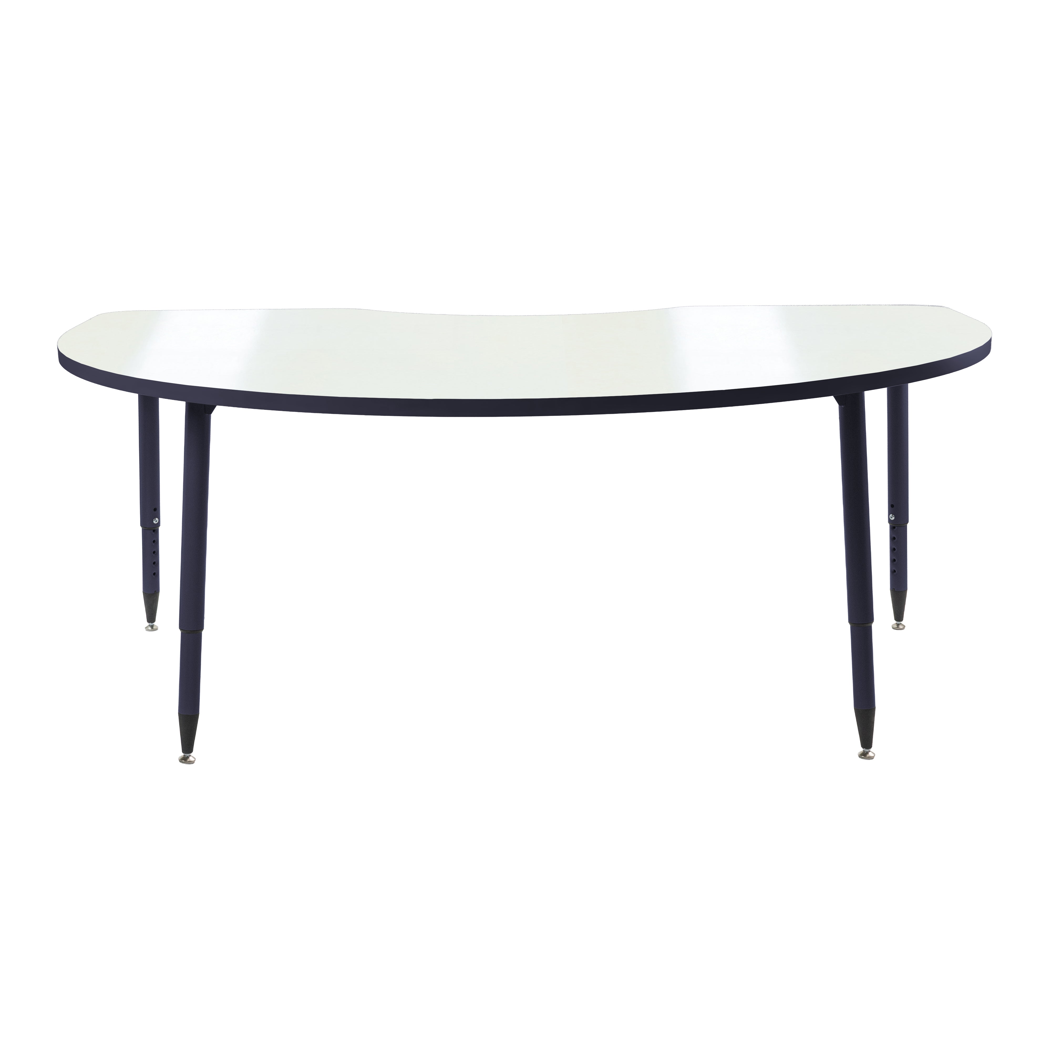Adapte 48" x 72" Kidney Dry-Erase Activity Table with Adjustable Tapered Legs - Whiteboard/Navy